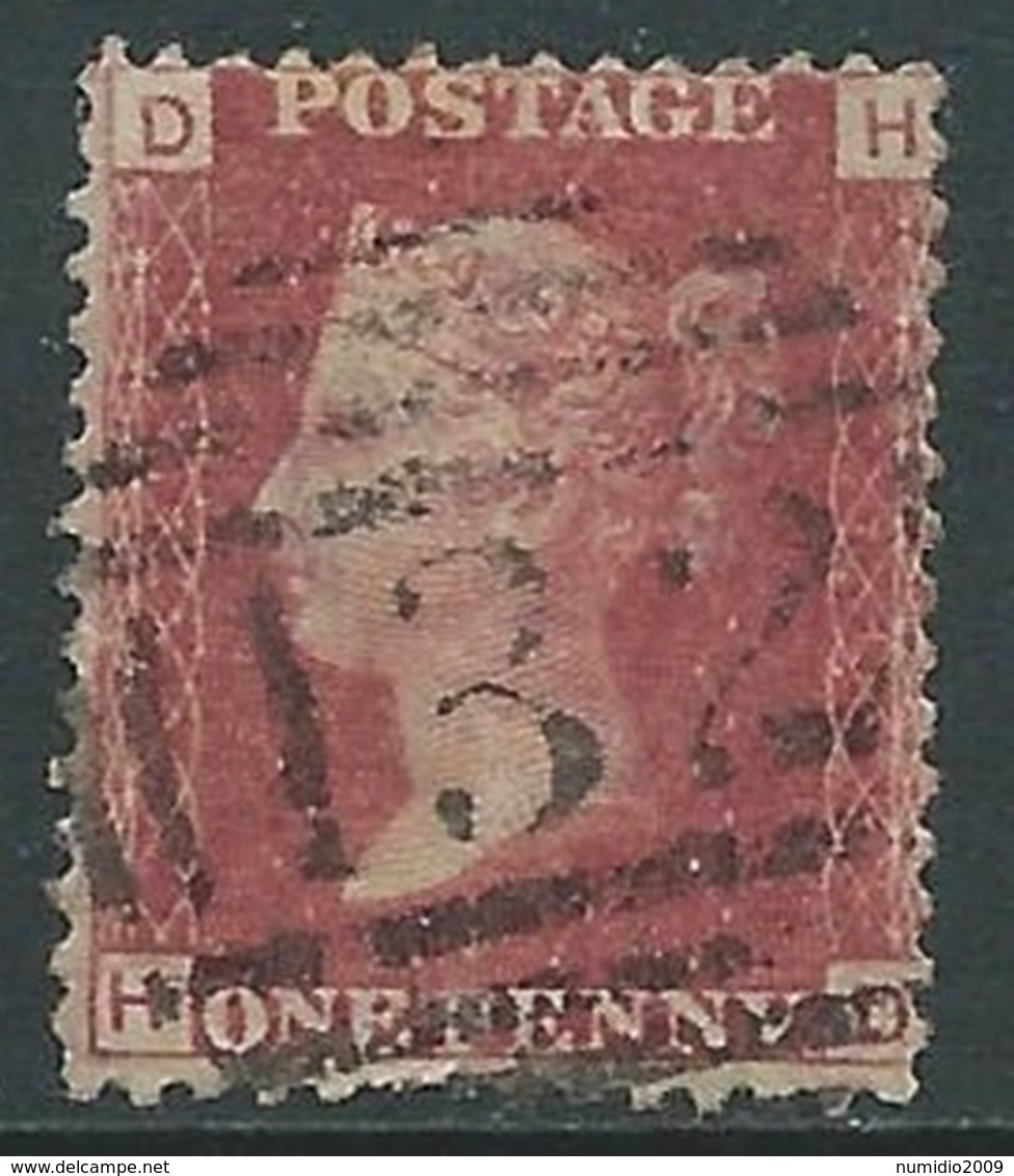 1858-79 GREAT BRITAIN USED SG 43 1d PLATE 71 (DH) - F18 - Usati