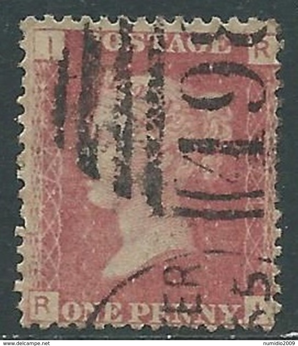 1858-79 GREAT BRITAIN USED SG 43 1d PLATE 74 (IR) - F18 - Usati