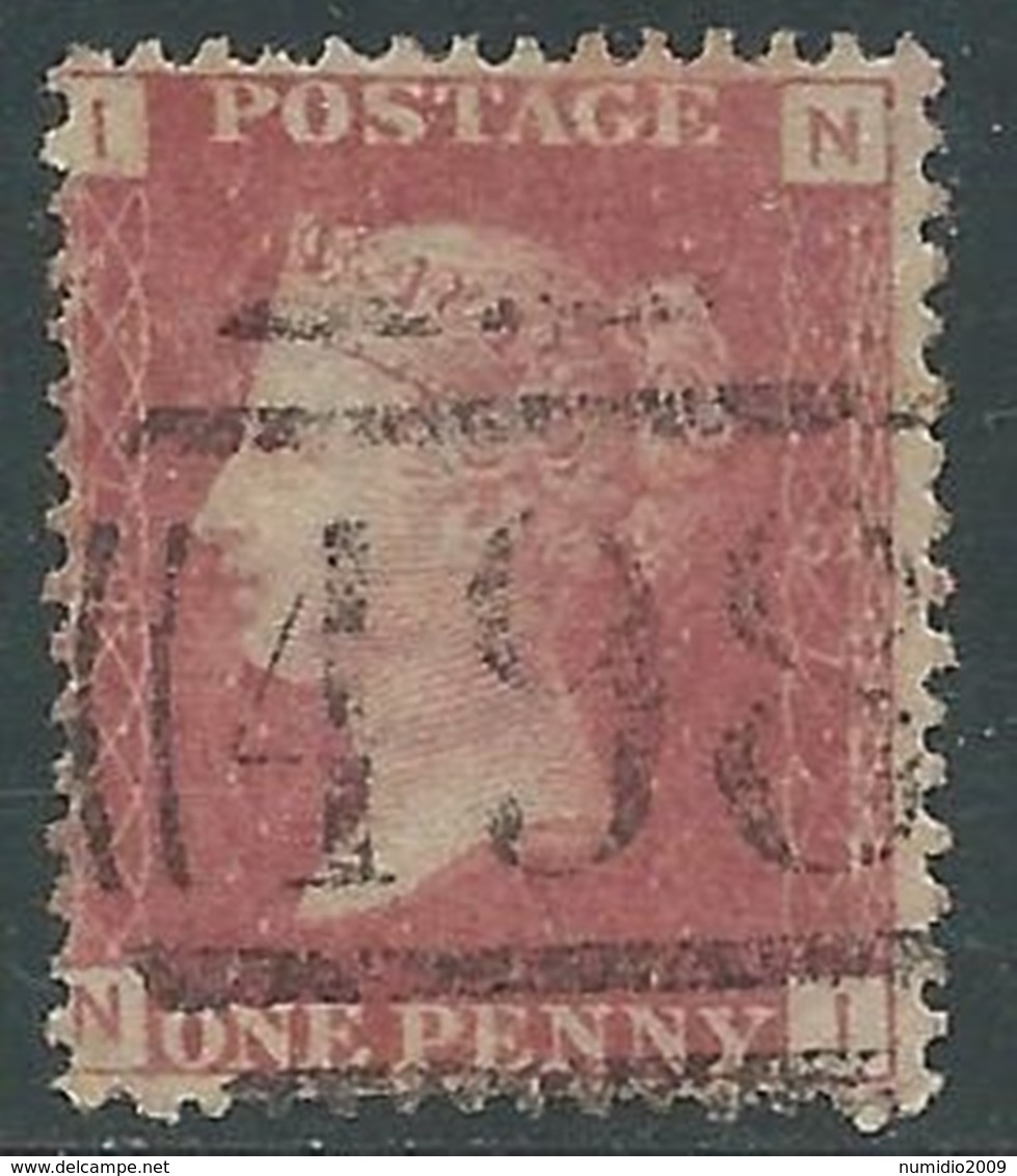1858-79 GREAT BRITAIN USED SG 43 1d PLATE 87 (IN) - F18-2 - Usati