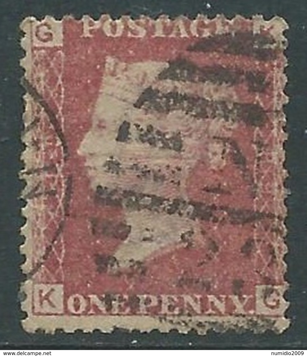 1858-79 GREAT BRITAIN USED SG 43 1d PLATE 89 (GK) - F18 - Usati