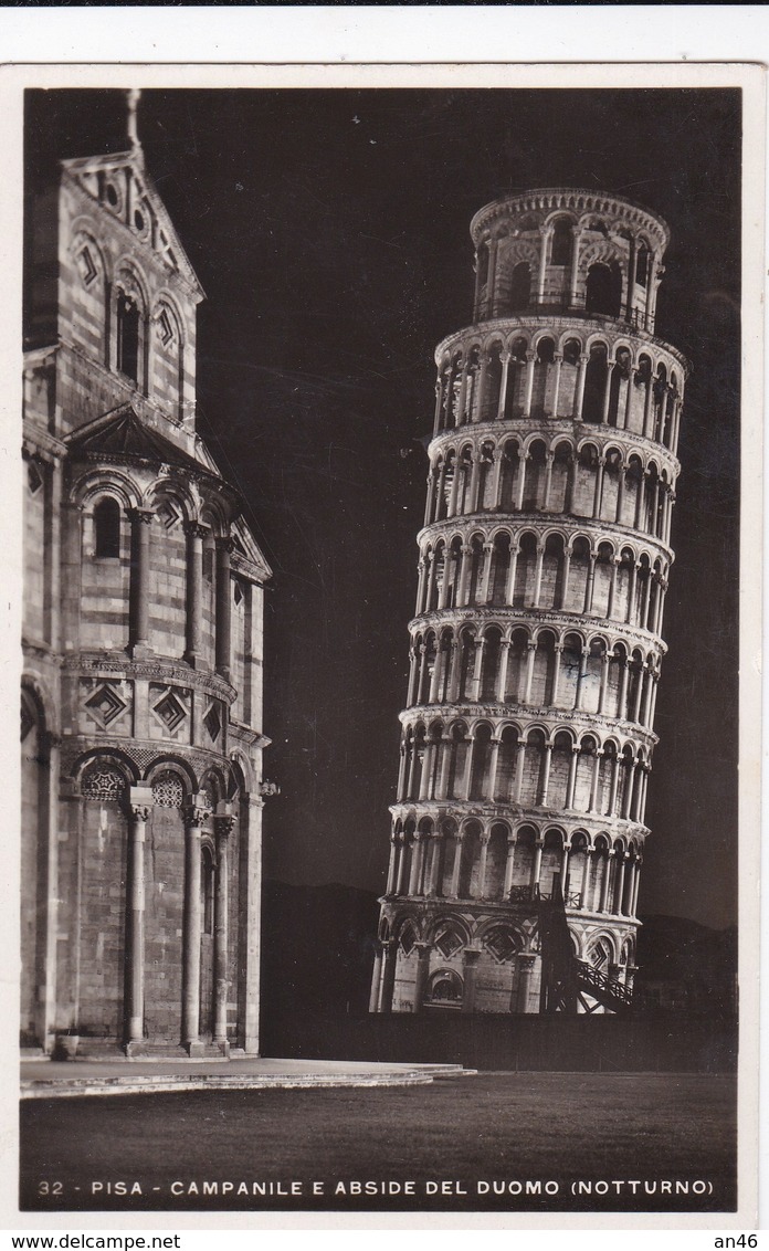 PISA CAMPAILE E ABSIDE DEL DUOMO NOTTURNO VG AUTENTICA 100% - Pisa