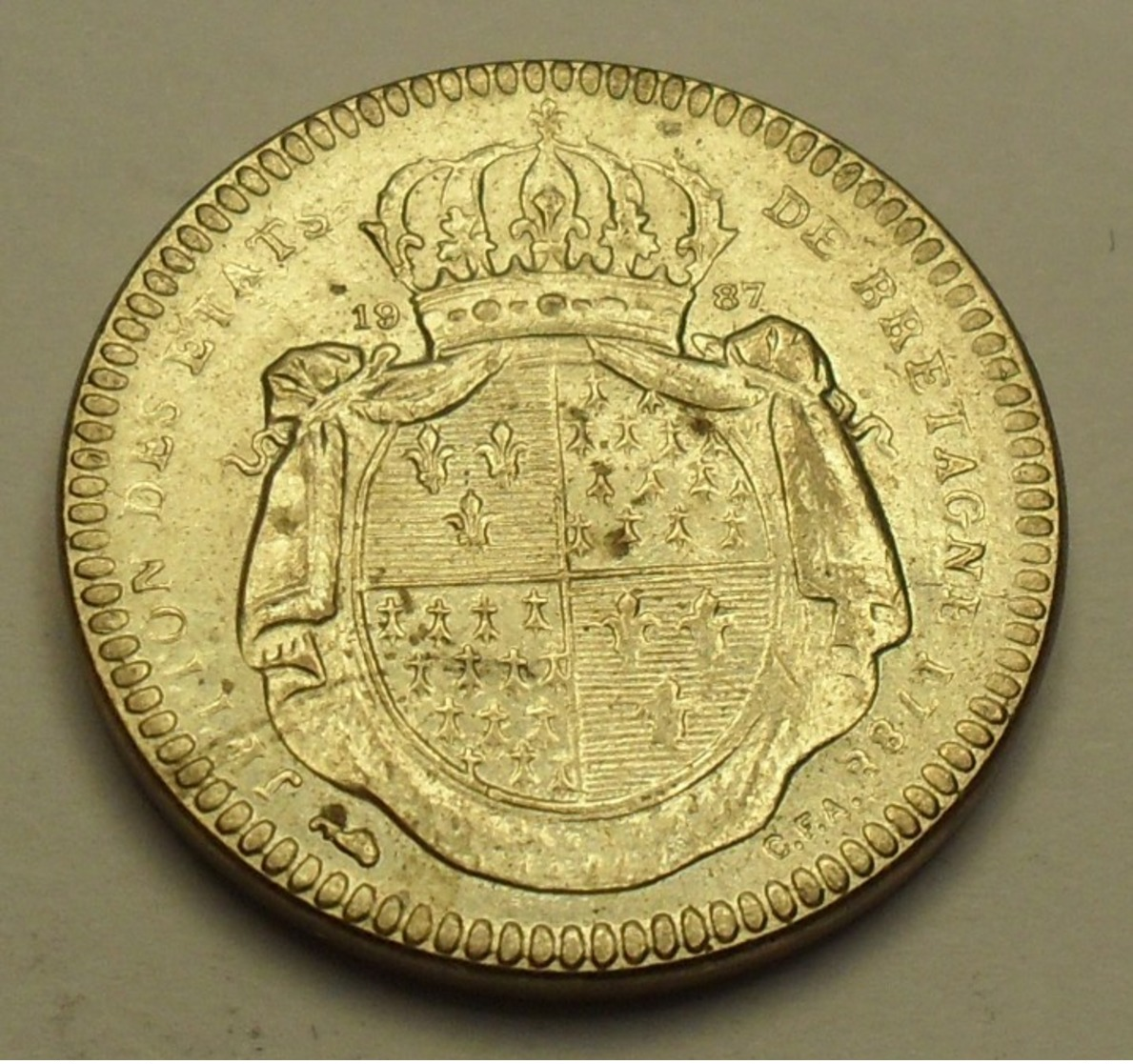 1987 - France - Jeton Des Etats De Bretagne - 1788 - Louis XVI - Token - Reprod - Variétés Et Curiosités