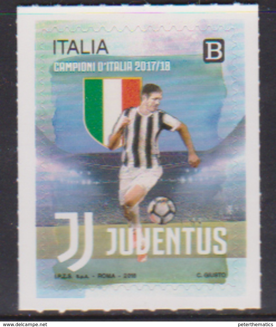 ITALY, 2018, MNH, FOOTBALL, SOCCER, FAMOUS CLUBS, JUVENTUS, ITALIAN CHAMPIONS, 1v - Famous Clubs