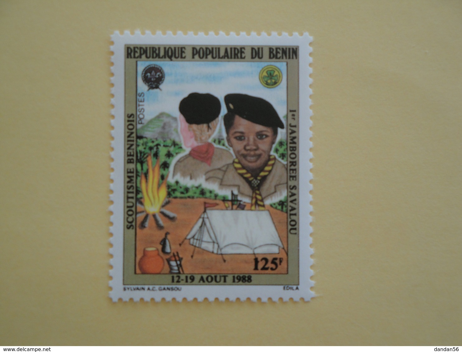 1988 Bénin Yv 661 ** MNH Scout   Cote 1.50 € Michel 466  Scott 654  1er Jamboree Savalou - Benin – Dahomey (1960-...)