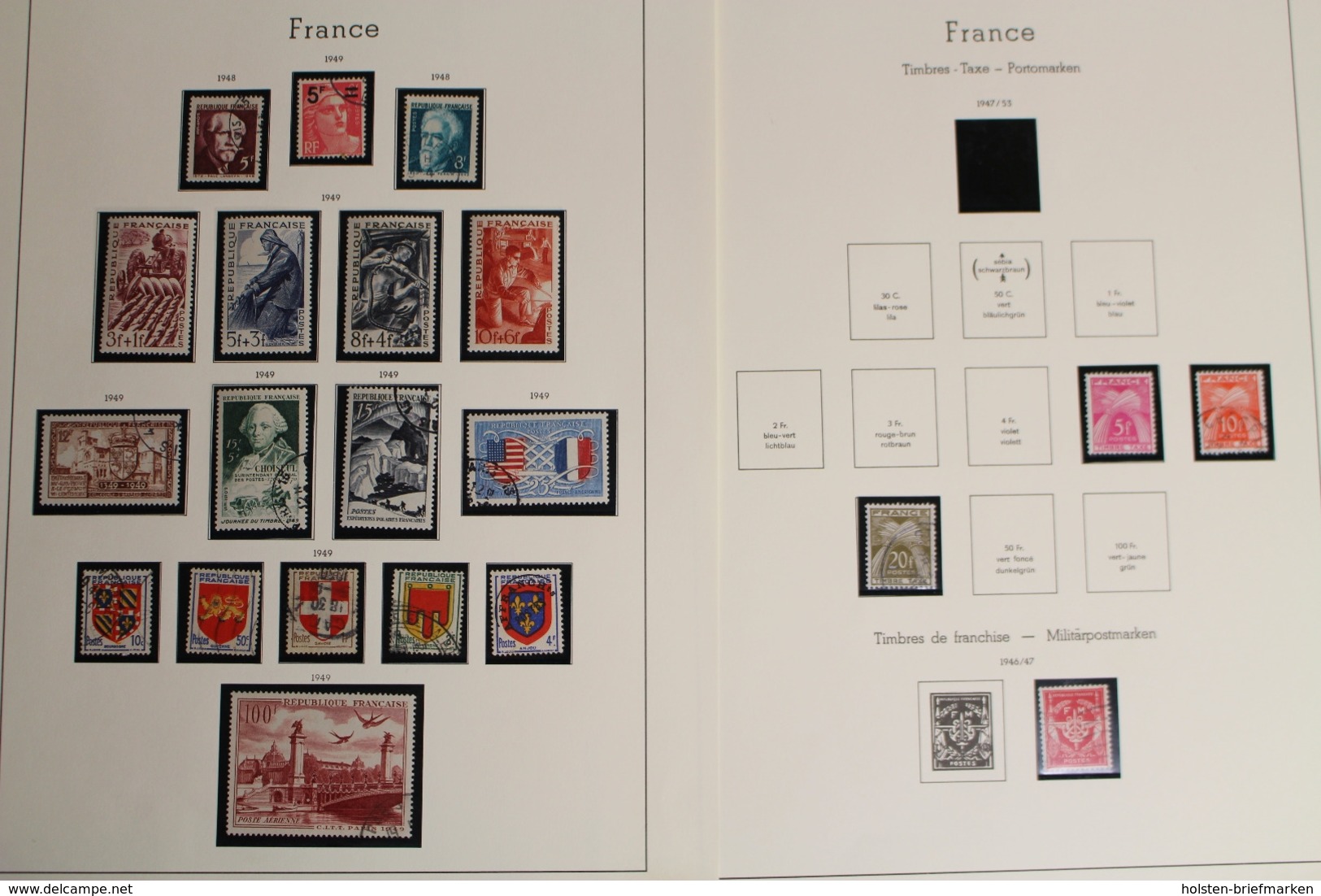 Frankreich 1945-1959 + 2 alte Briefe, gestempelte Sammlung