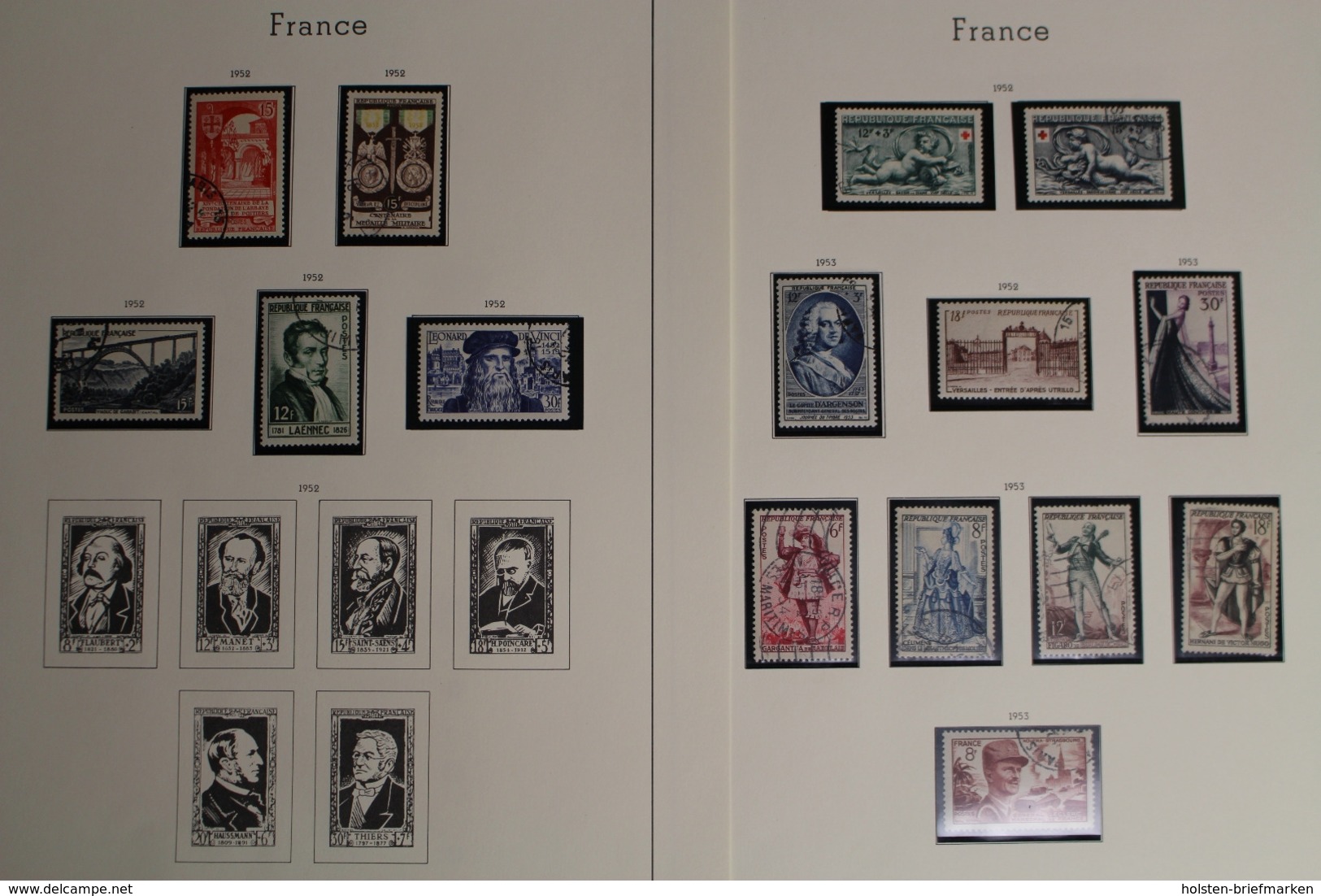 Frankreich 1945-1959 + 2 alte Briefe, gestempelte Sammlung