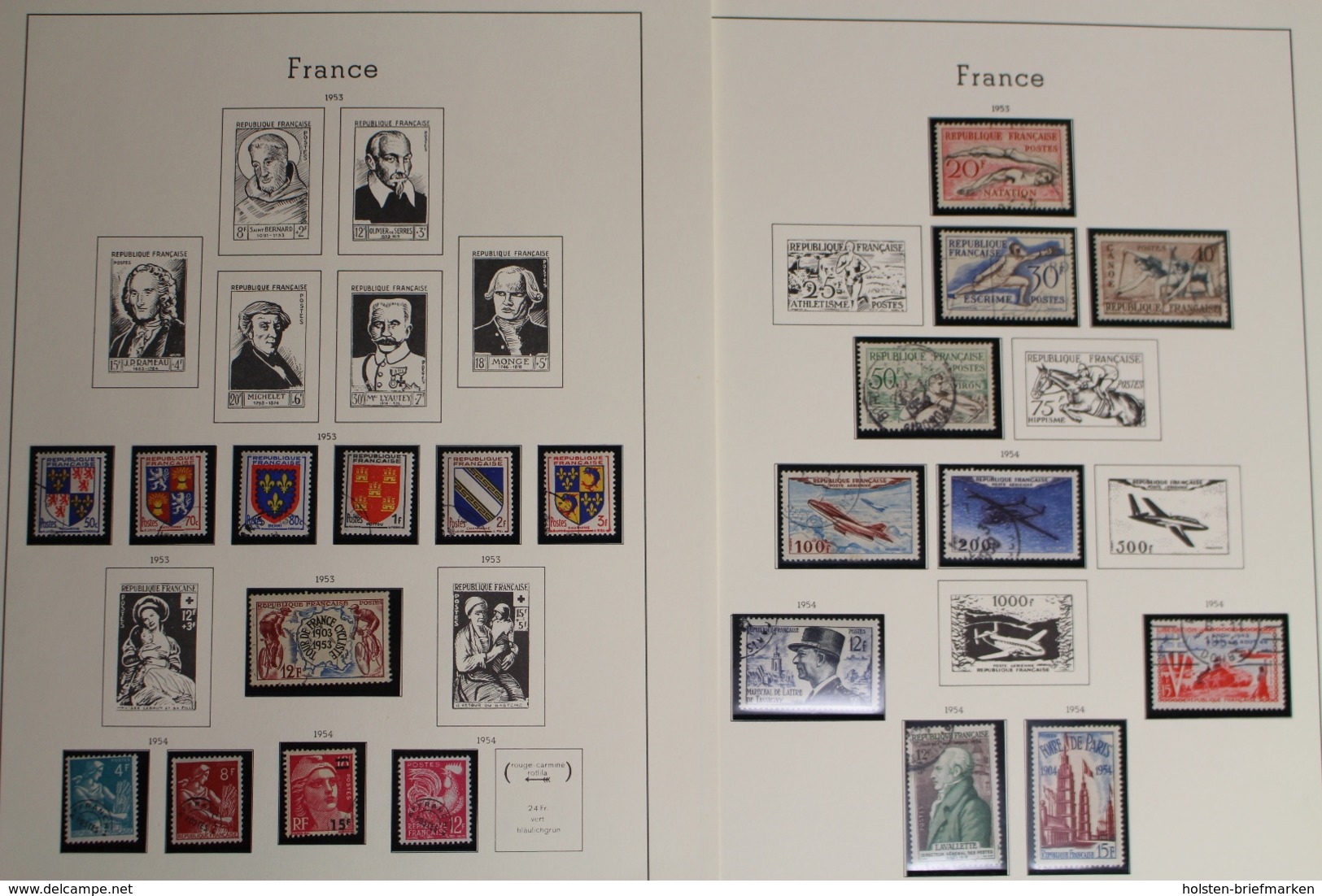 Frankreich 1945-1959 + 2 alte Briefe, gestempelte Sammlung