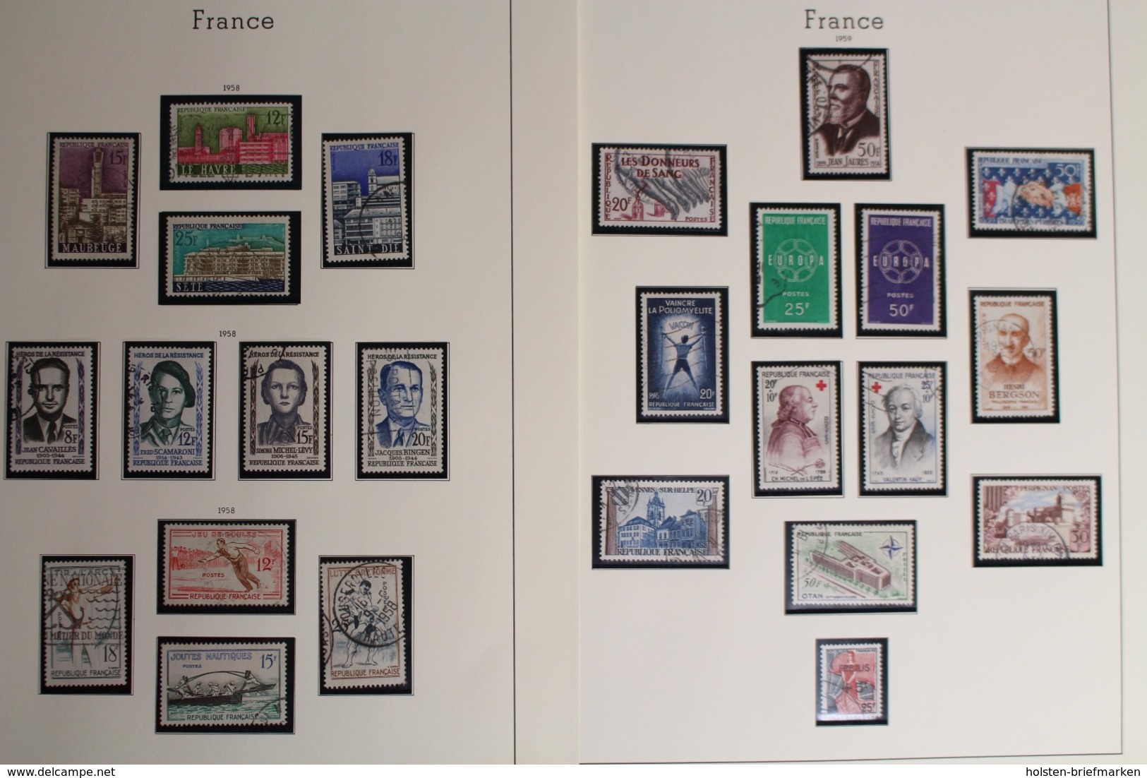 Frankreich 1945-1959 + 2 alte Briefe, gestempelte Sammlung