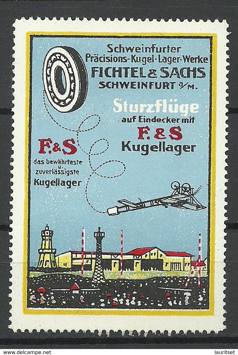 GERMANY Schweinfurfter Kugel-Lager-Werke Fichtel & Sachs Sturzflüge Kugellager Flugzeug * - Erinnophilie