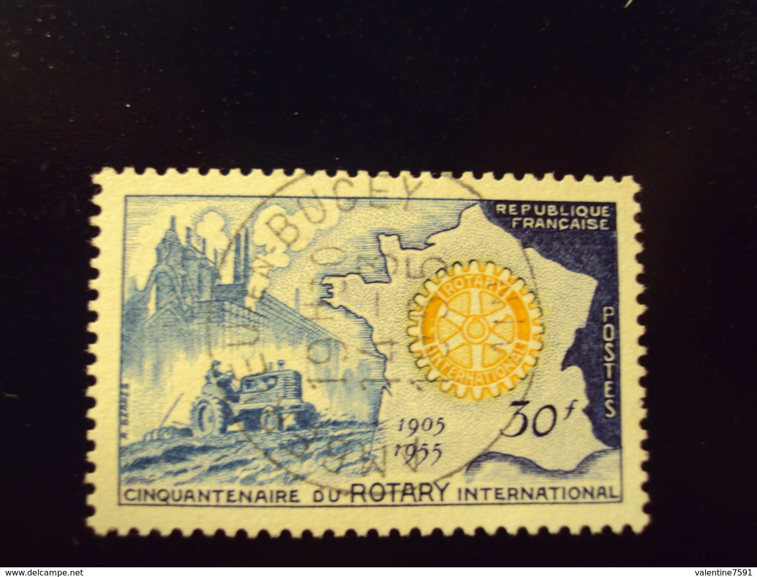 1954     -timbre Oblitéré N°  1009   "  50 Ans Rotary   "       Cote   2    Net   0.65 - Oblitérés