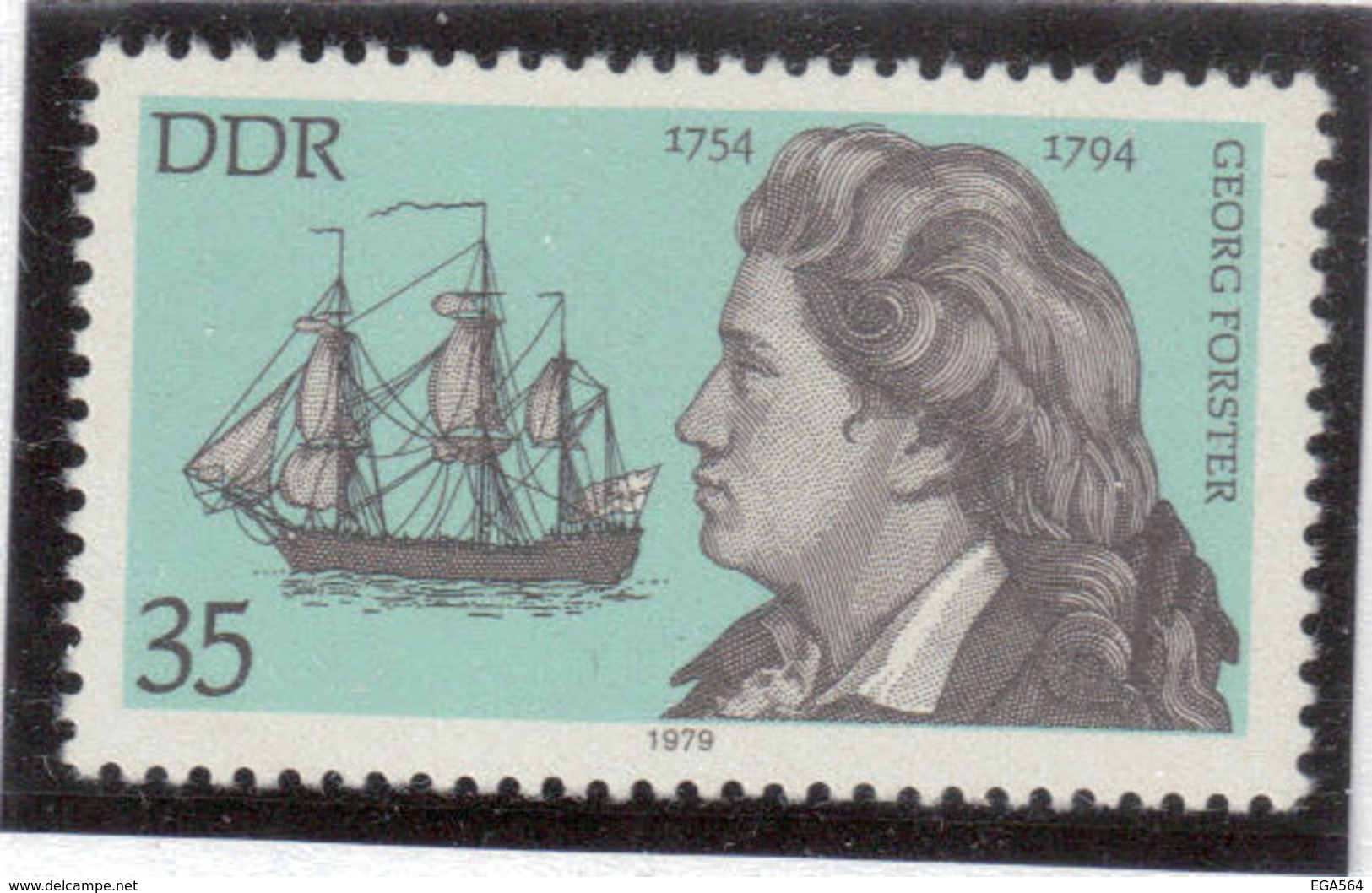 VV4 - RDA 2077 ** MNH De 1979 - GEORG FORSTER Et RESOLUTION - Naturaliste-Ethnologue - James COOK 2ème Voyage - Neufs