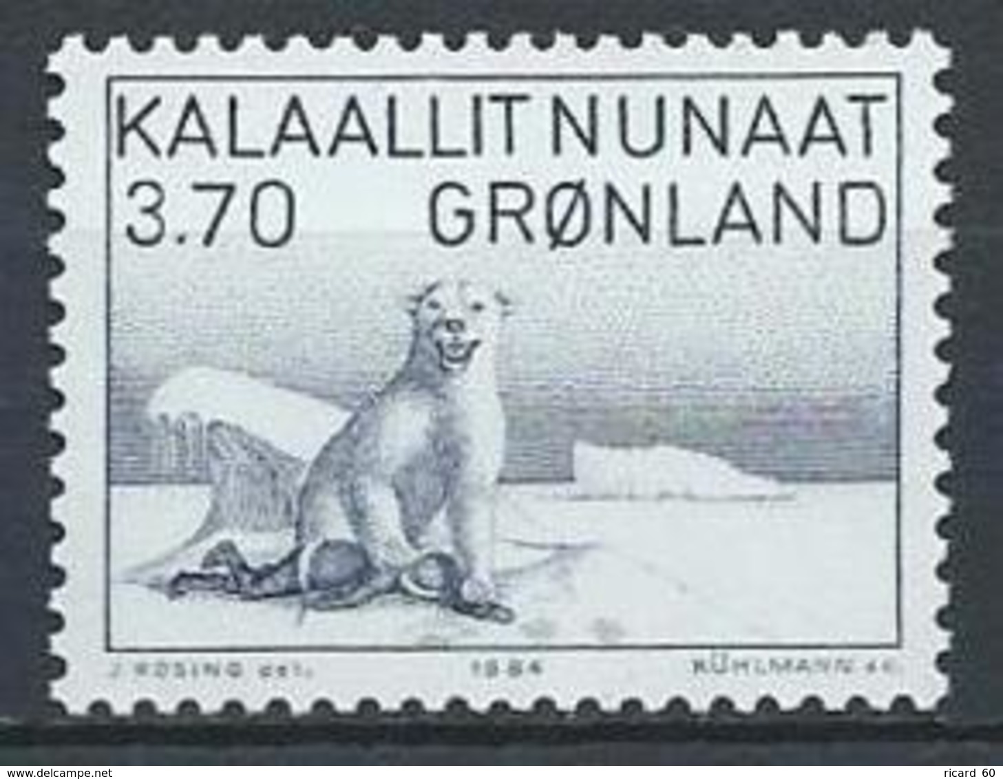 Timbres Neufs** Du Groenland N°135 Yt, Ours Blanc, Korale Andreassen, 1er Instituteur Groenlandais - Unused Stamps