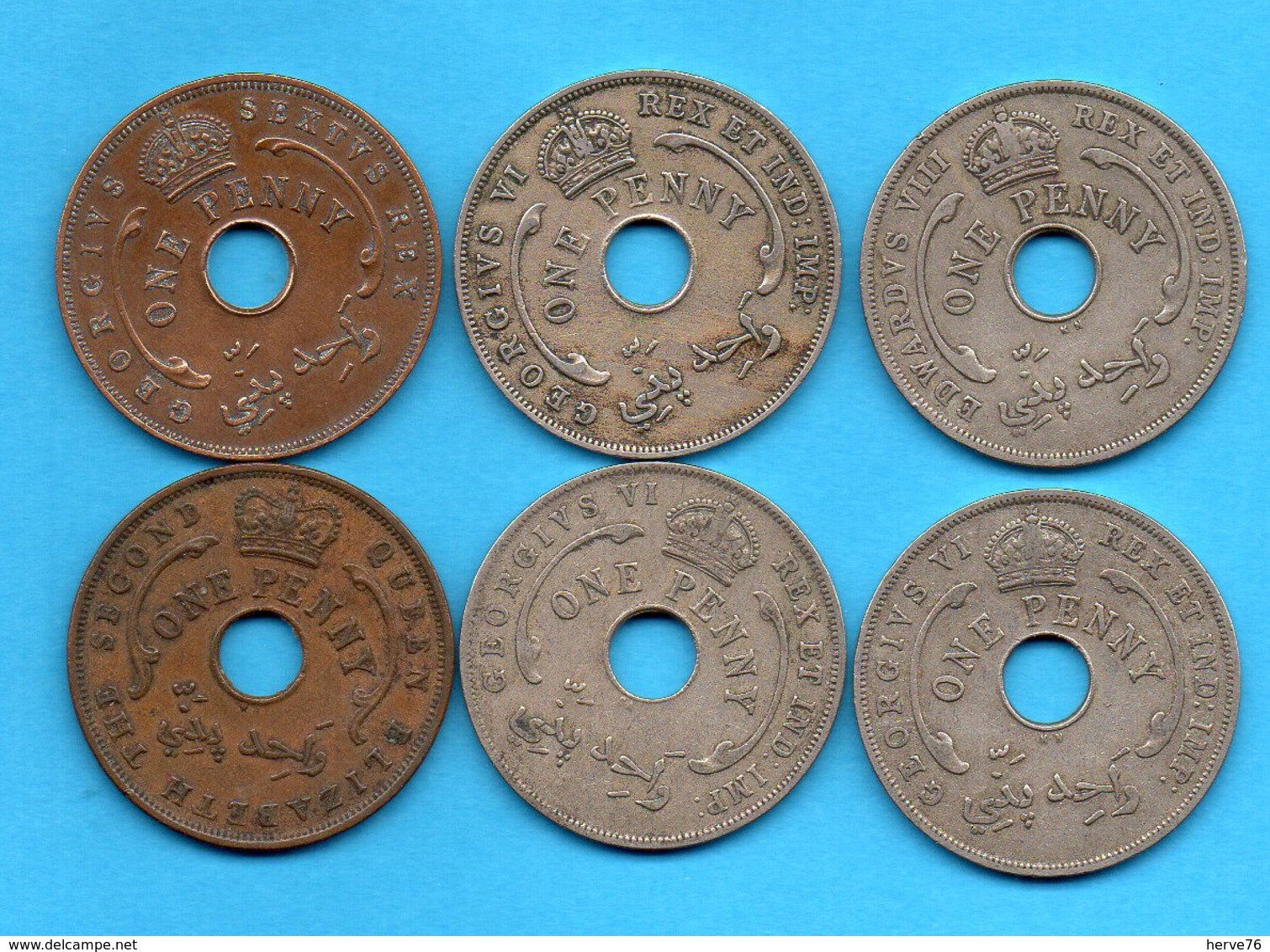 GRANDE BRETAGNE - British West Africa - Lot De 6 Pièces  - One Penny - Années Différentes - Colonias