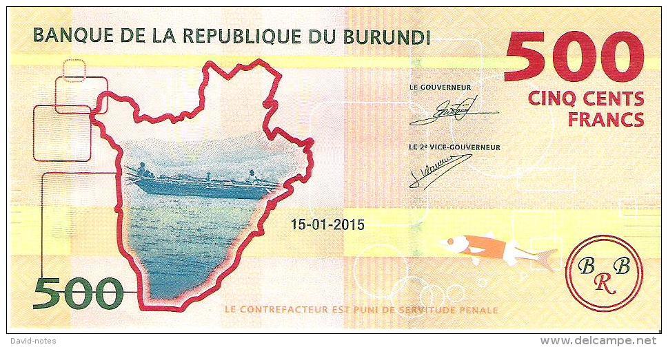 Burundi - Pick 50 - 500 Francs 2015 - Unc - Burundi