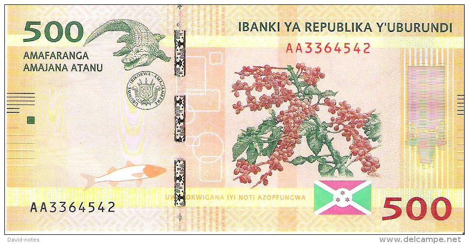 Burundi - Pick 50 - 500 Francs 2015 - Unc - Burundi