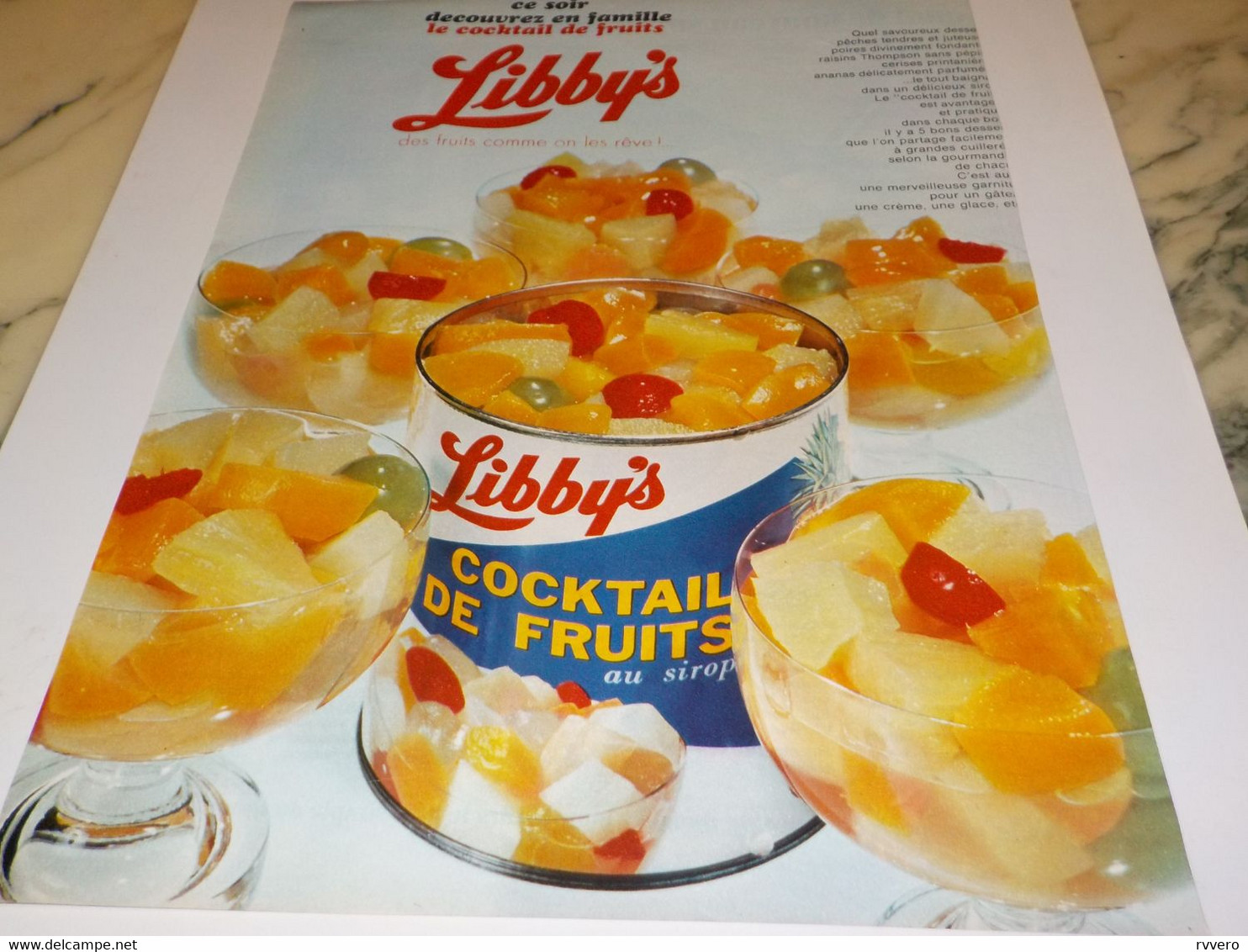 ANCIENNE PUBLICITE COCKTAIL DE FRUITS DE LIBBYS 1968 - Affiches