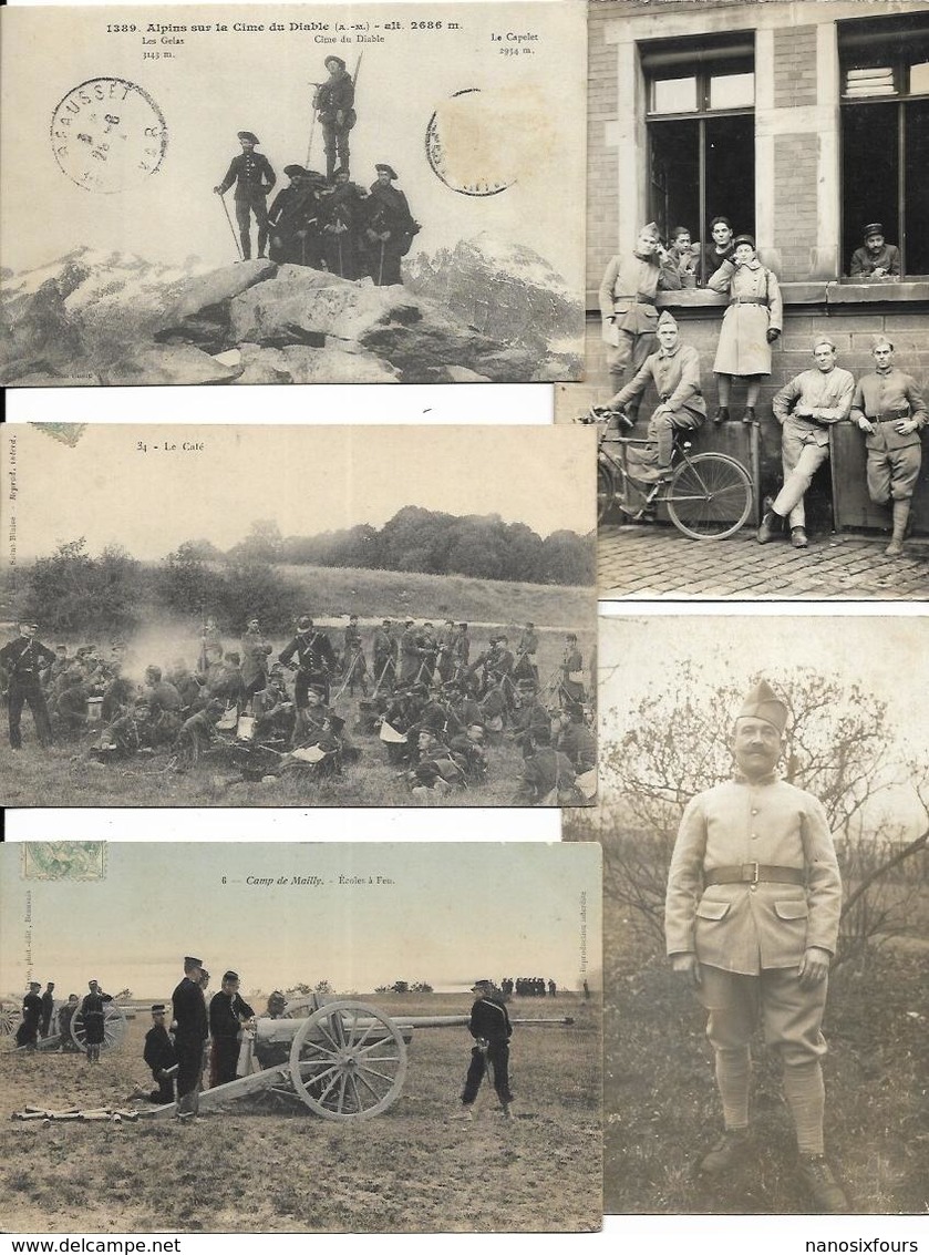 LOT DE 95 CARTES OU PHOTOS MILITAIRES DIVERS. A VOIR - 5 - 99 Cartes