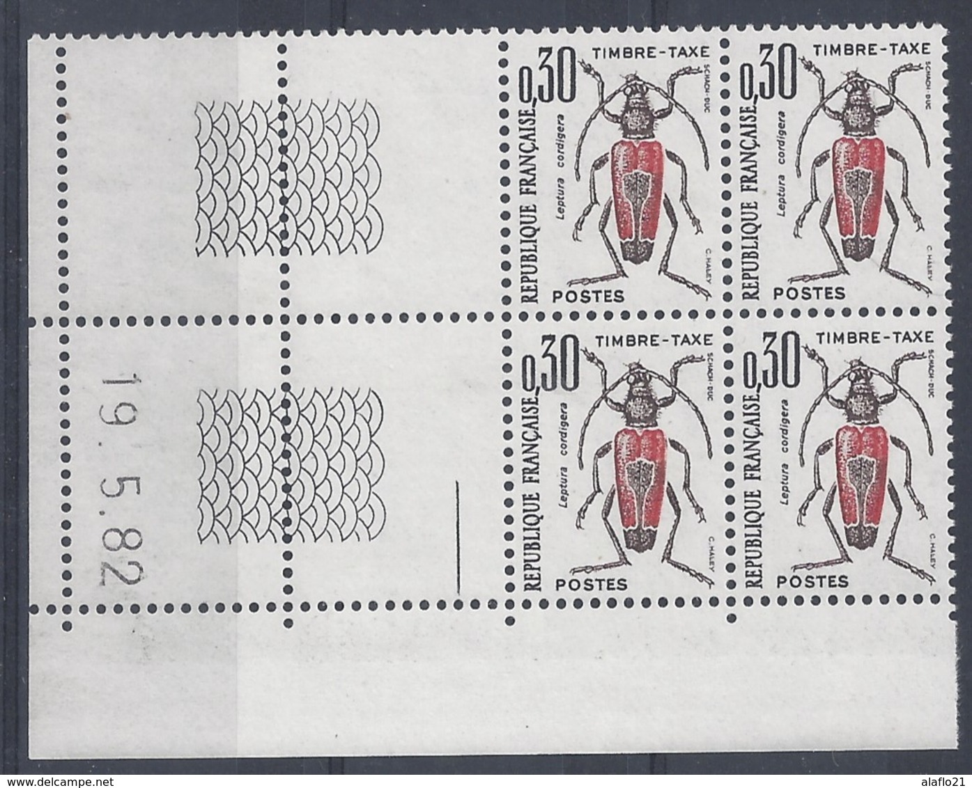 TAXE N° 109 - Bloc De 4 COIN DATE - NEUF SANS CHARNIERE - 19/5/82 - Portomarken