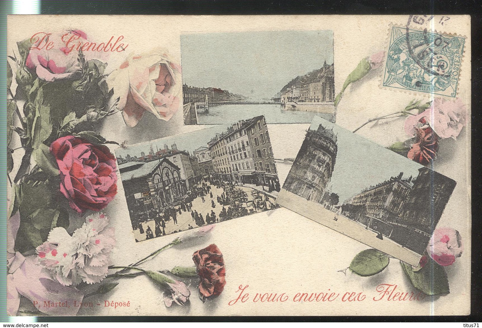 CPA  Grenoble - De Grenoble Je Vous Envoie Ces Fleurs -  Circulé 1907 - Grenoble