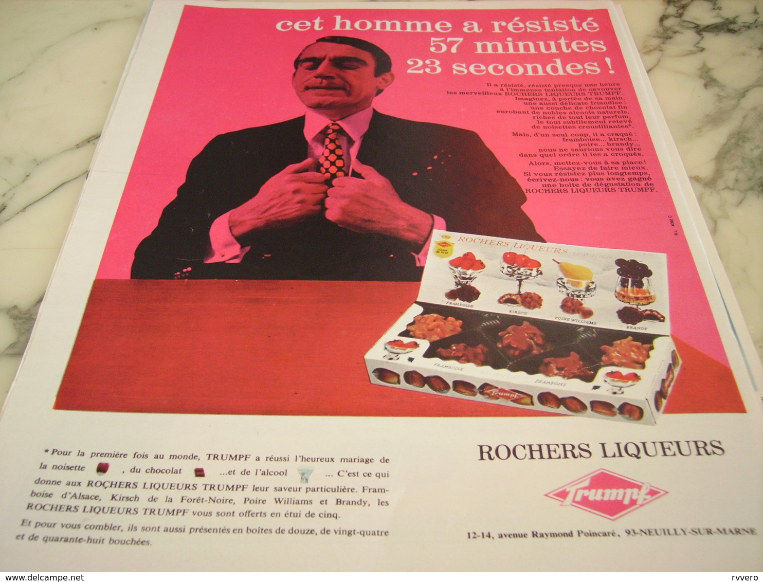 ANCIENNE PUBLICITE   ROCHERS LIQUEURS DE TRUMPF 1968 - Affiches