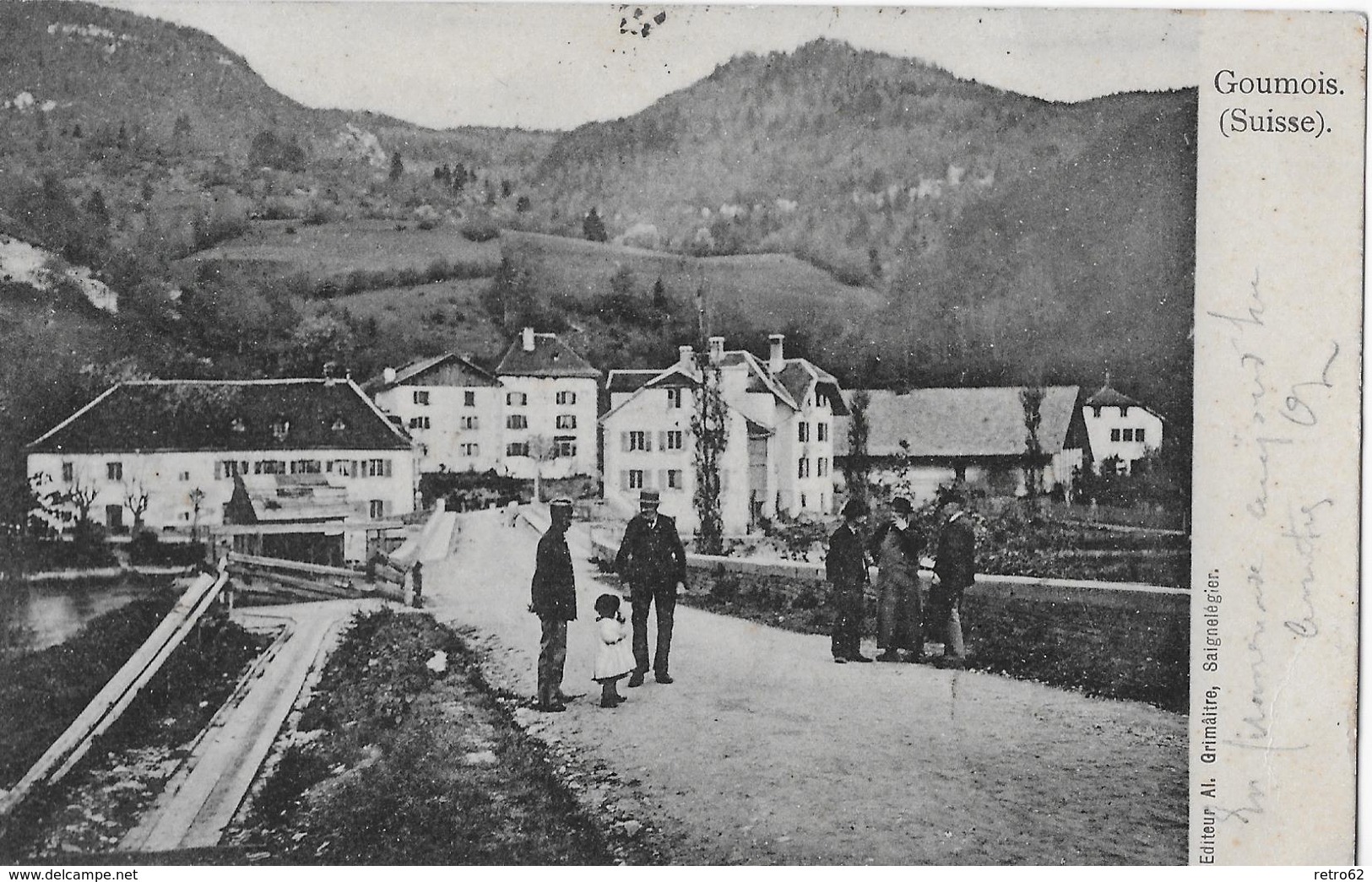 GOUMOIS → Kleines Dorf Im Jura Mit Passanten Anno 1904 - Goumois