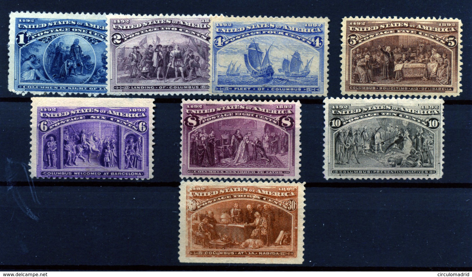 Estados Unidos Nº 81/82,84/88 Y 90. Año 1893 - Unused Stamps