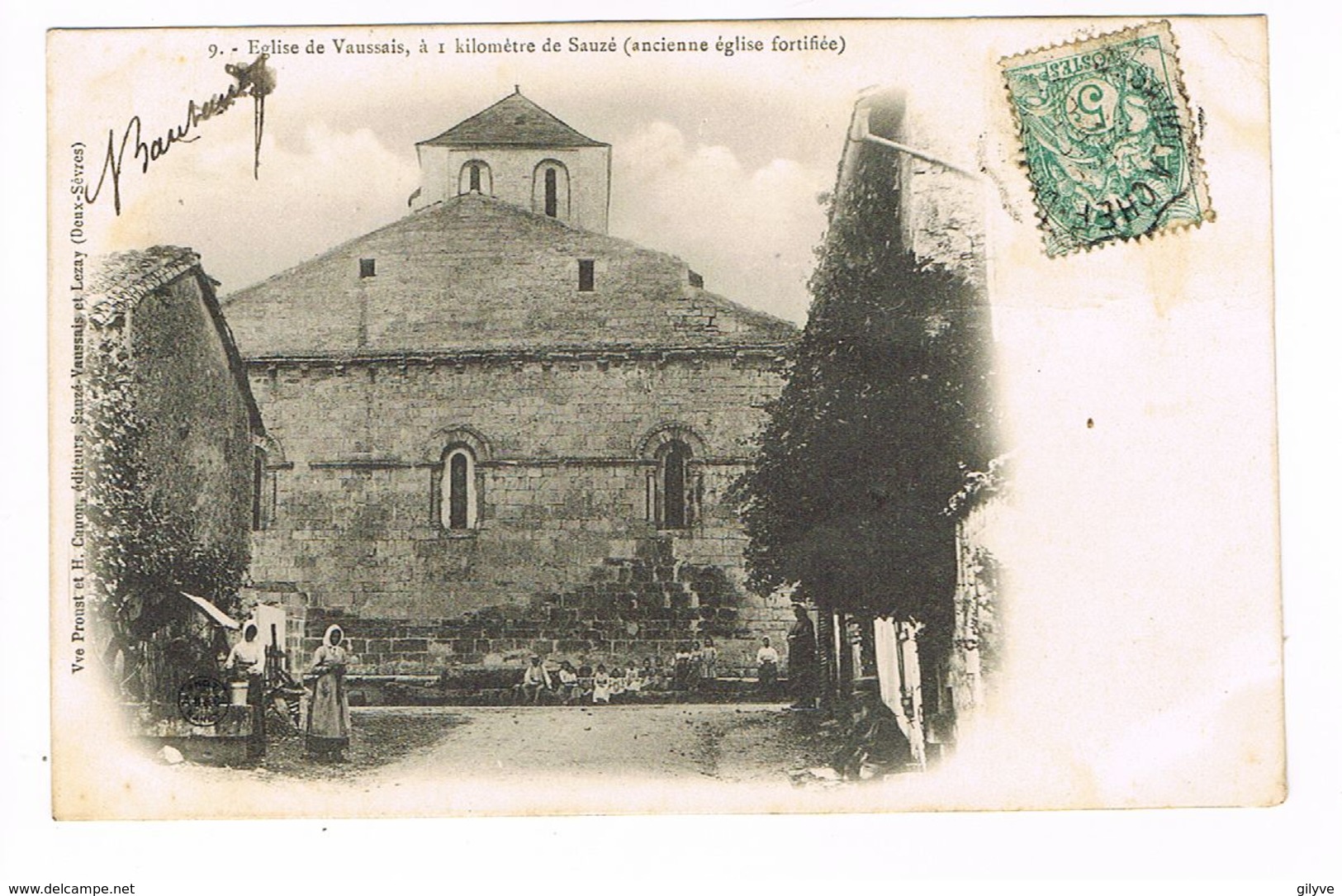 CPA (79) Sauzé Vaussais. L'église à 1 Km De Sauzay .Ancienne Fortifiée.   (B.1251) - Sauze Vaussais