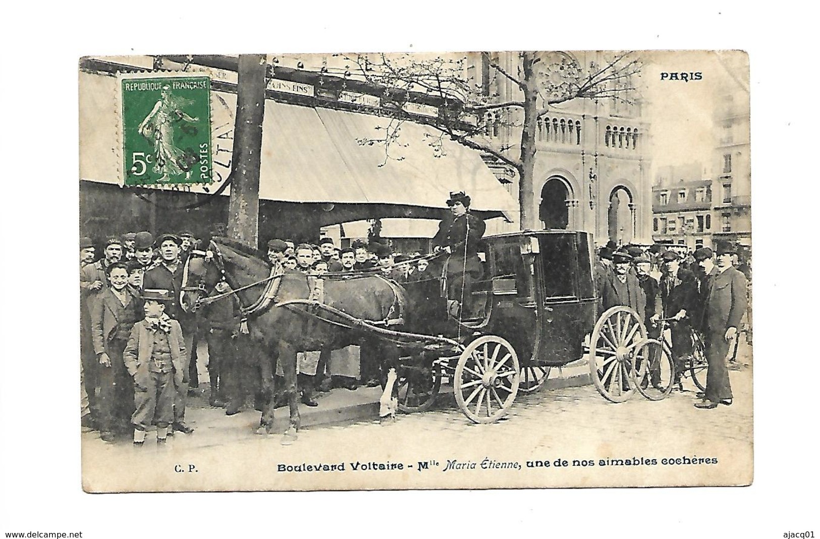 75 Paris Maria étienne  Cochère  Boulevard  Voltaire Paris - Transport Urbain En Surface