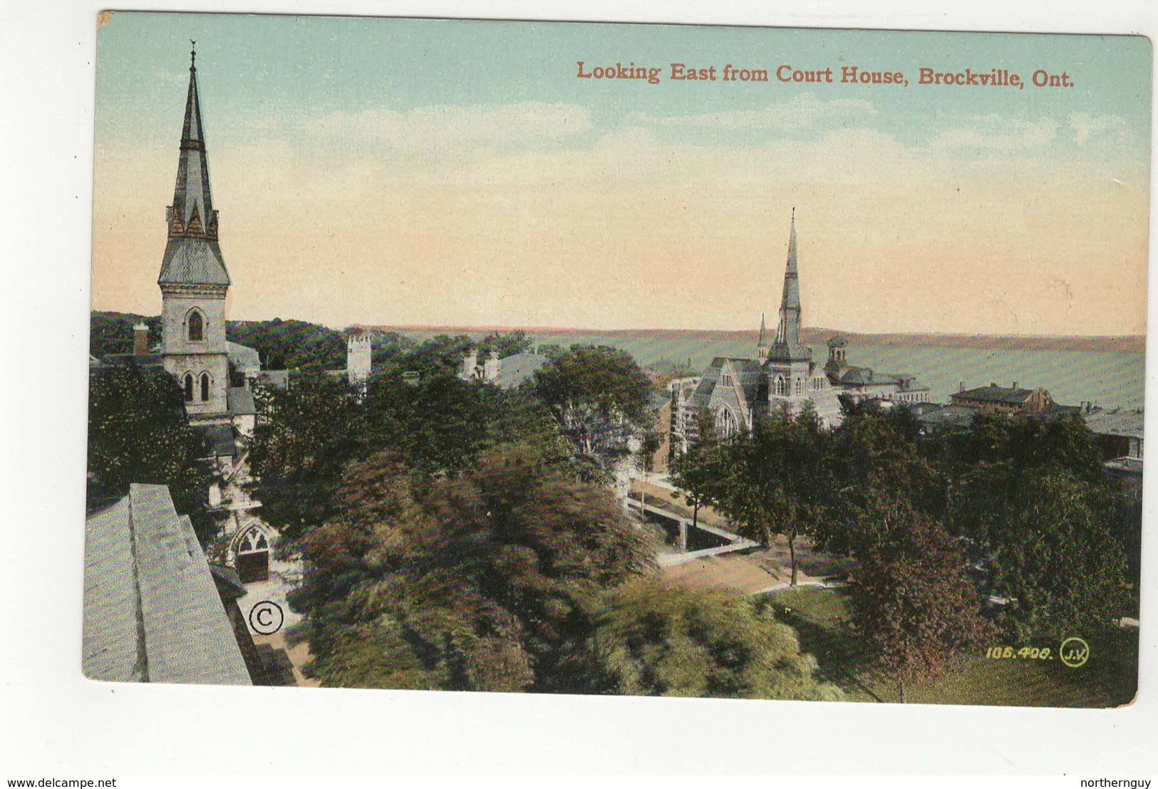 BROCKVILLE, Ontario, Canada, BEV Looking  East From Court  House, Pre-1920 Postcard, Leeds County - Brockville