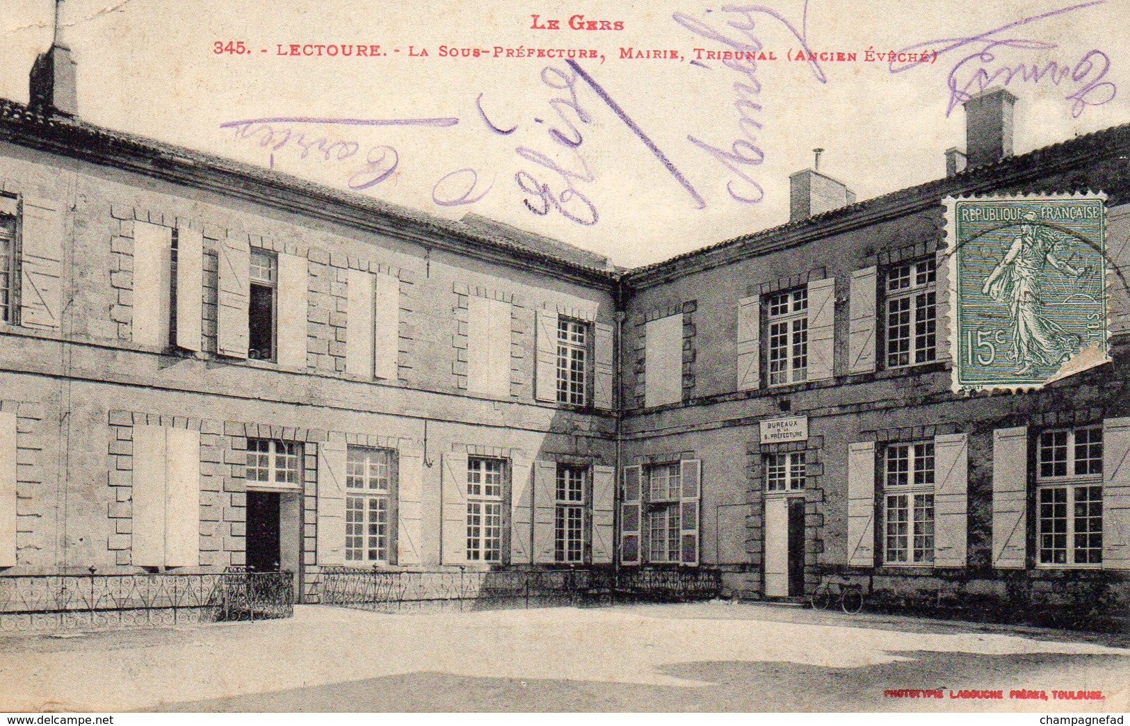 LECTOURE 32, SOUS-PREFECTURE, MAIRIE, TRIBUNAL, ANCIEN EVECHE - Lectoure