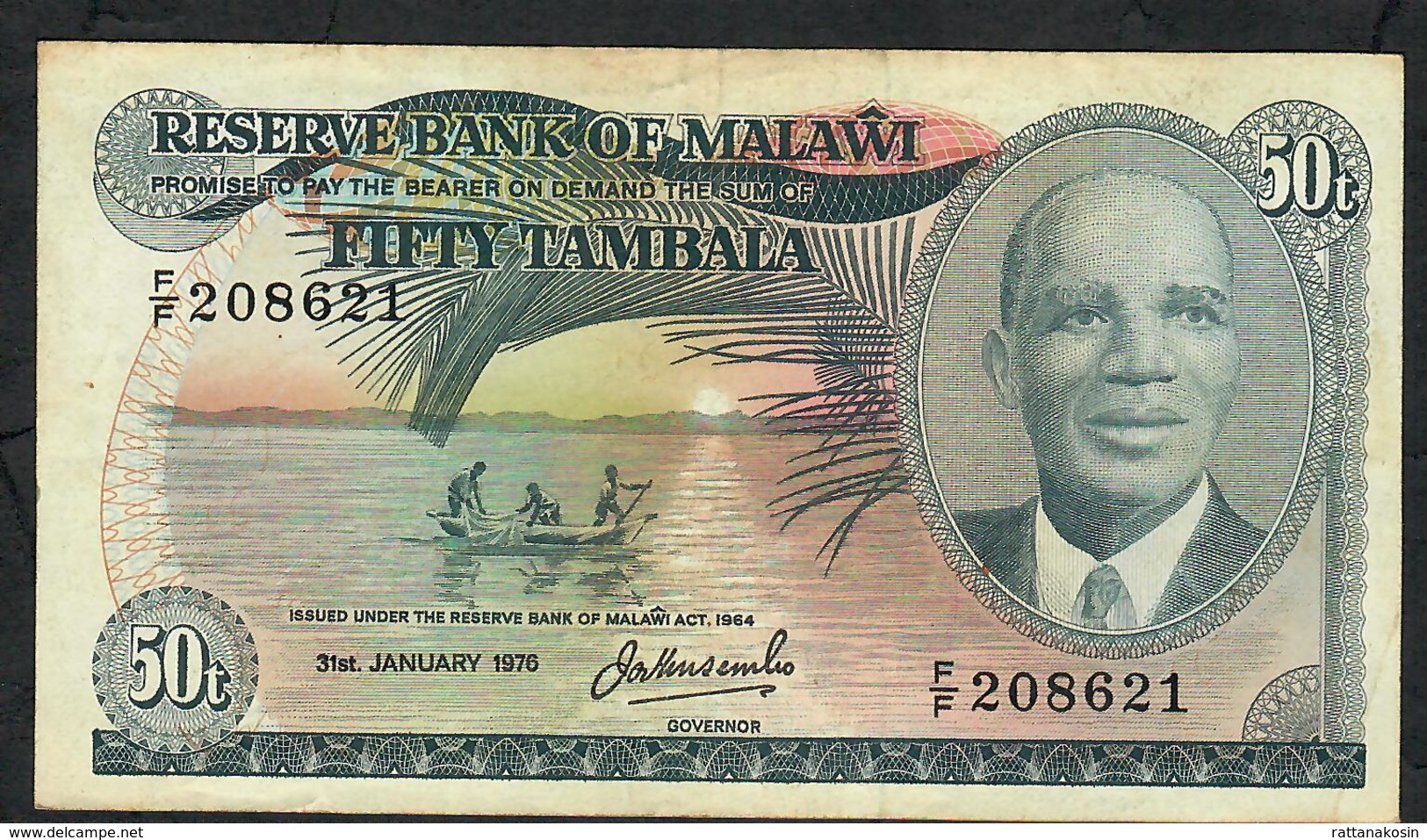 MALAWI P13a 50 TAMBALA 1976  #F/F        VF  NO P.h. ! - Malawi