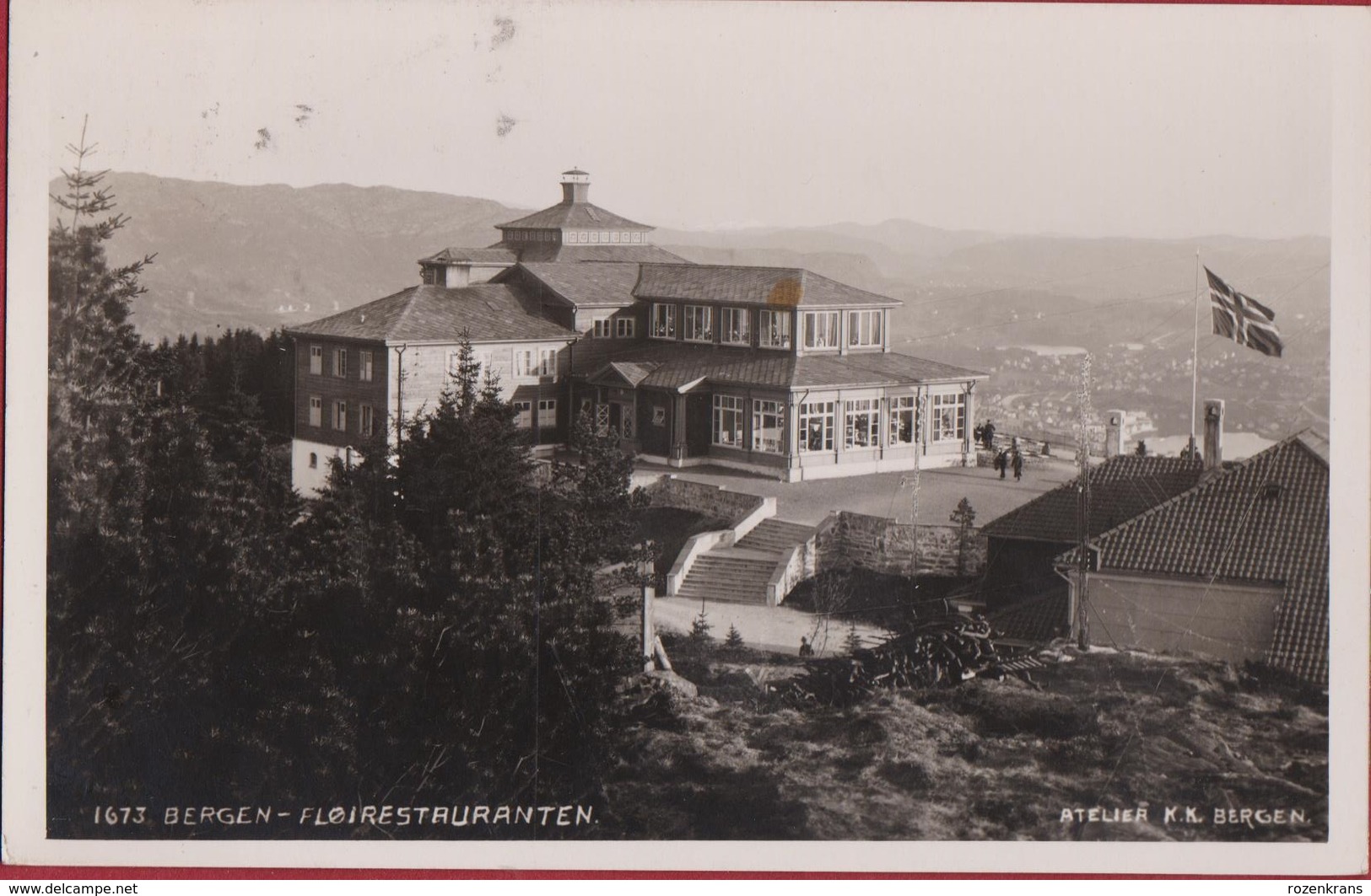 Norway Norge Norvege Bergen Floirestauranten 1940 Fotokaart Photo Card  (Small Brown Spot) Nordic - Norvège