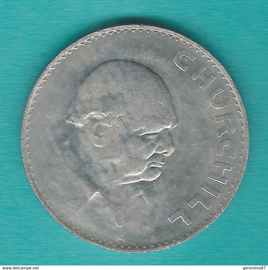 United Kingdom - Elizabeth II - 1965 - 1 Crown - Death Of Sir Winston Churchill - KM910 - L. 1 Crown