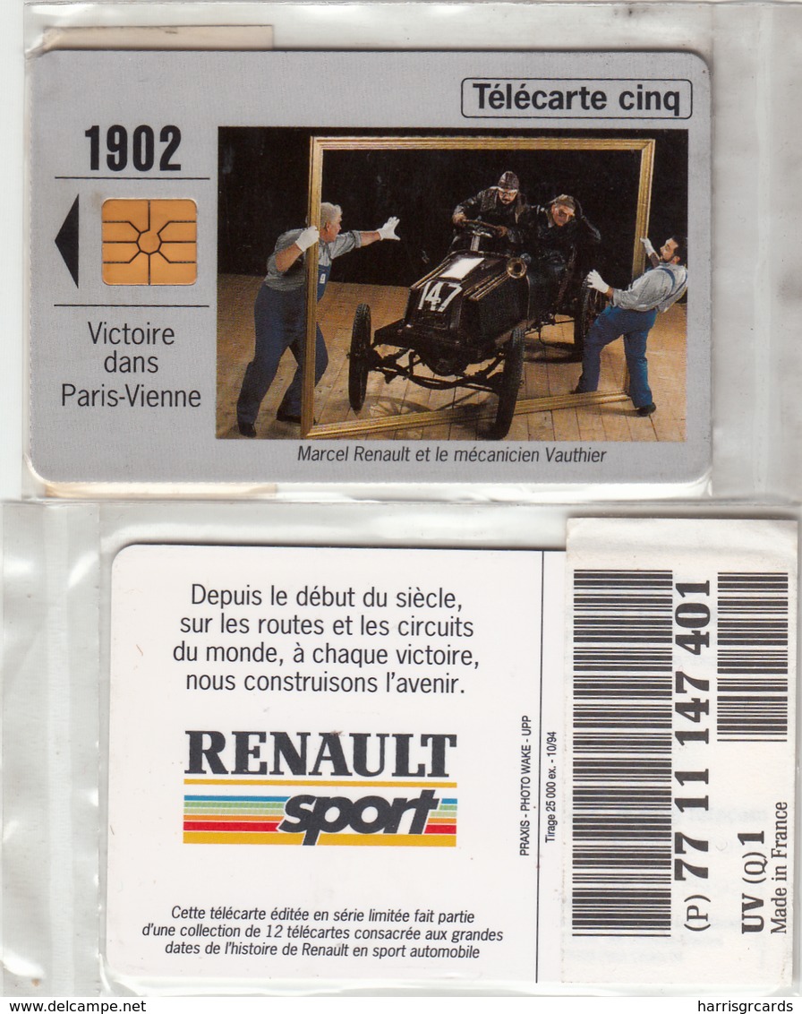 FRANCE - Renault 1902, 5U ,tirage 25.000, 10/94, Mint - Telefoonkaarten Voor Particulieren