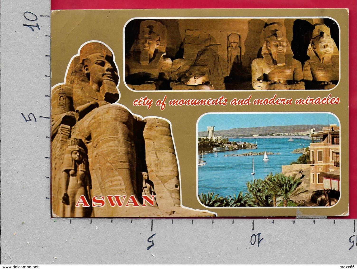 CARTOLINA VG EGITTO - ASWAN - City Of Monuments - Vedutine Multivue - 10 X 15 - ANN. 1997 - Aswan