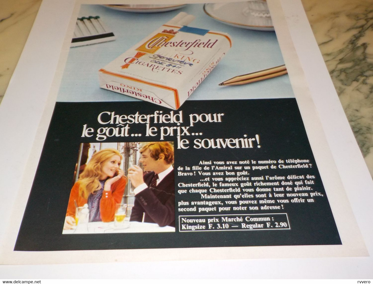 ANCIENNE PUBLICITE LE GOUT LE PRIX CIGARETTE CHESTERFIELD 1968 - Autres & Non Classés