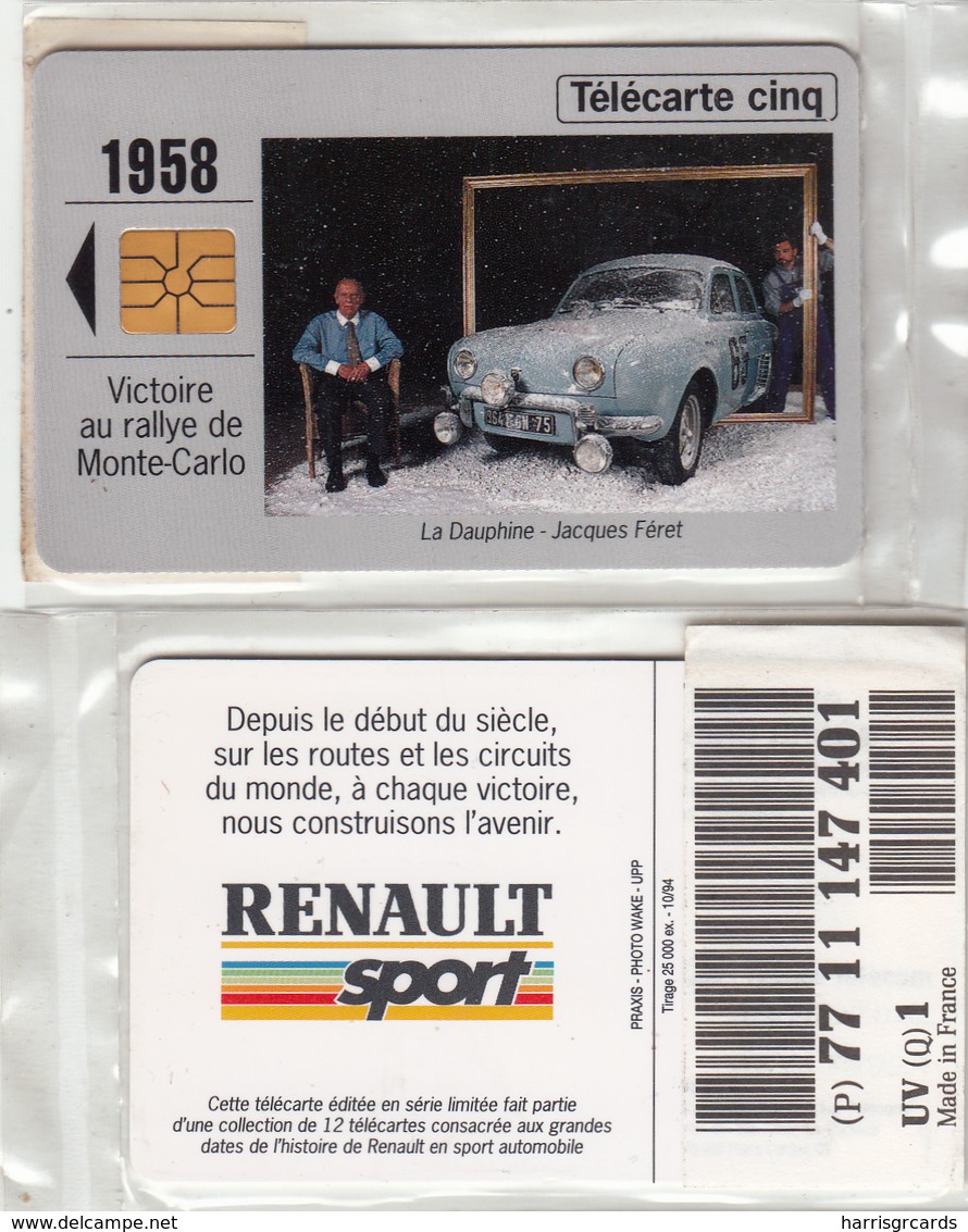 FRANCE - Renault 1958, 5U ,tirage 25.000, 10/94, Mint - Telefoonkaarten Voor Particulieren