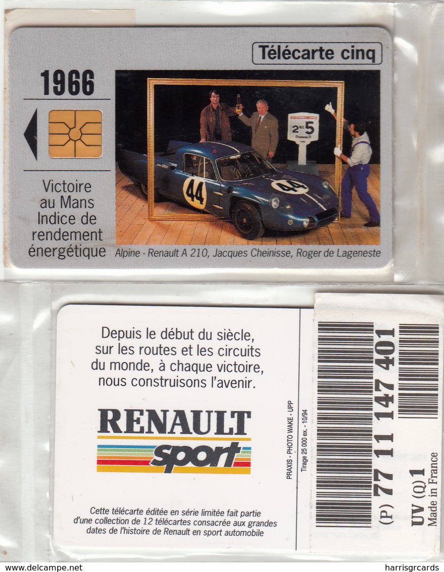 FRANCE - Renault 1966, 5U ,tirage 25.000, 10/94, Mint - Telefoonkaarten Voor Particulieren