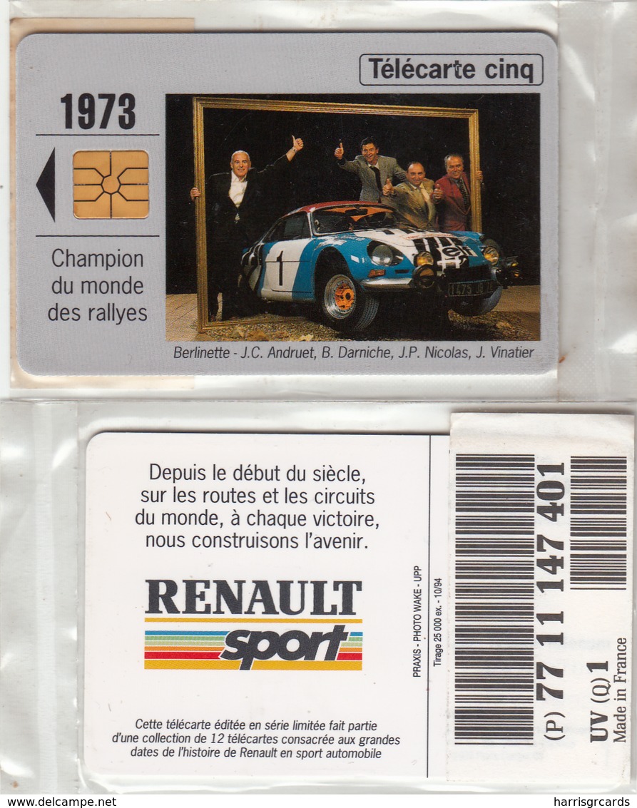 FRANCE - Renault 1973, 5U ,tirage 25.000, 10/94, Mint - Privées