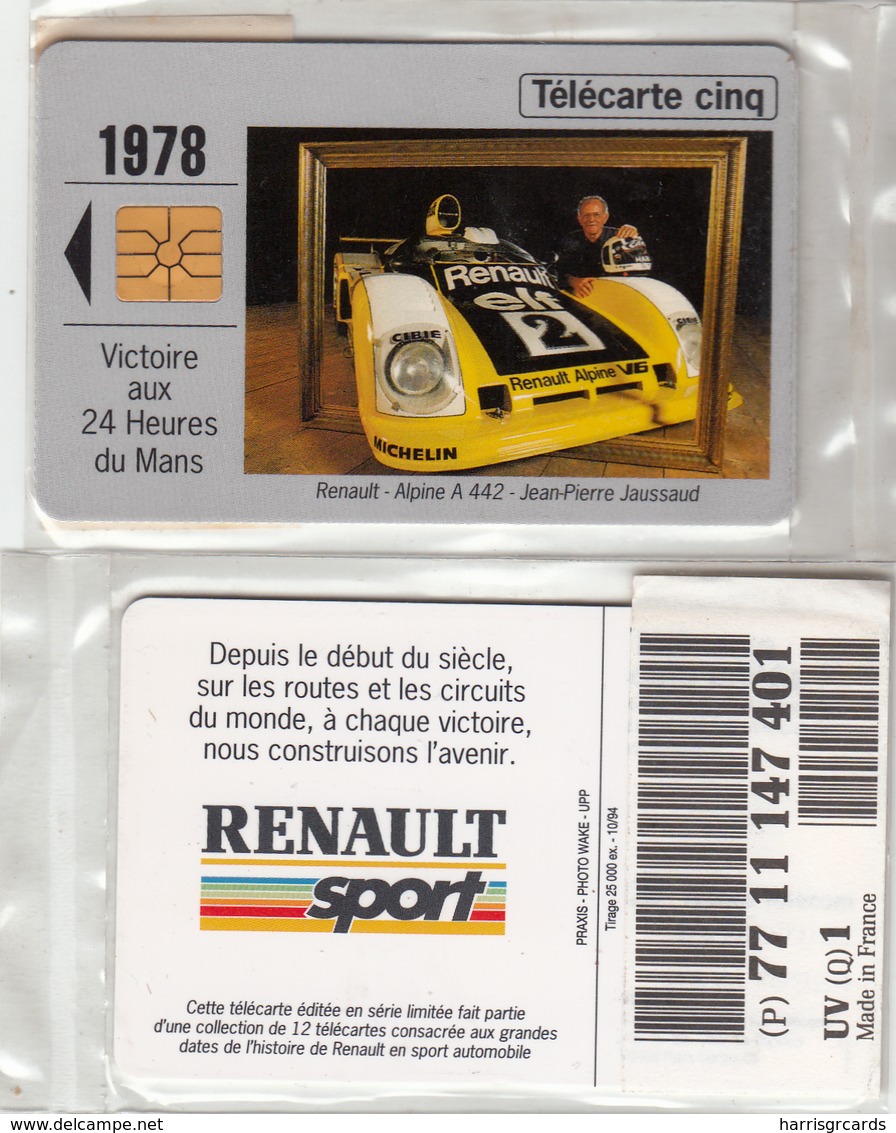 FRANCE - Renault 1978, 5U ,tirage 25.000, 10/94, Mint - Privées