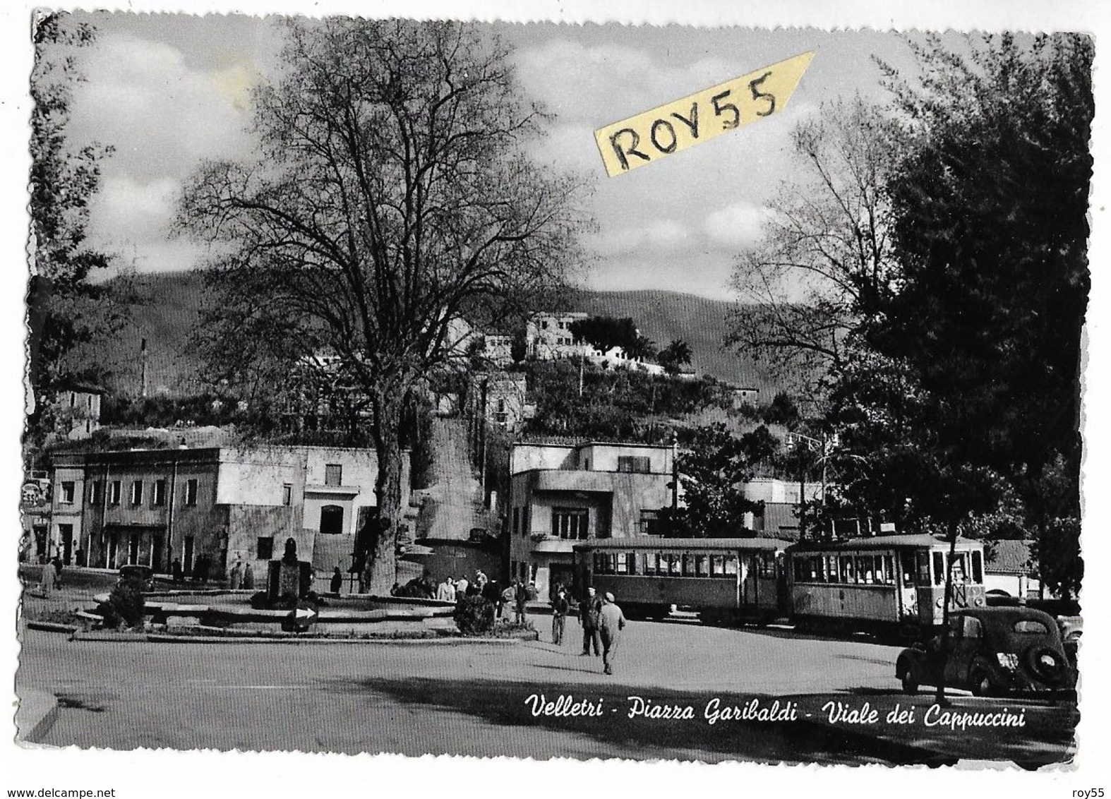 Lazio-velletri Piazza Garibaldi Veduta Animata Vecchio Tram Castelli Romani Al Capolinea Linea Non Piu' Esistente - Velletri