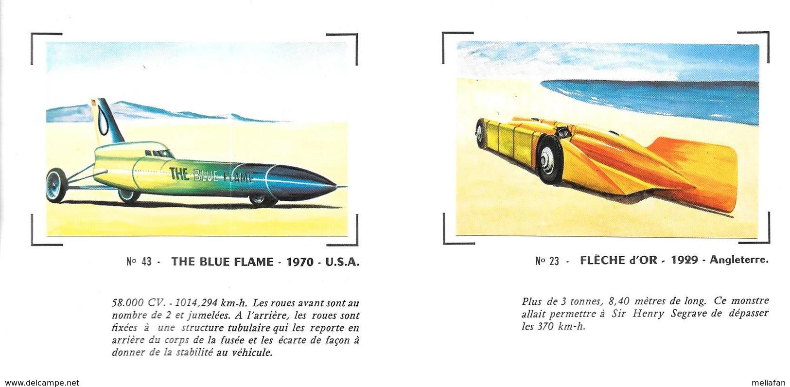 BL51 - IMAGES CHADENAC SUR PAPIER - IRVING NAPIER GOLDEN ARROW HENRY SERGRAVE - BLUE FLAME GARY GABELICH - Voitures