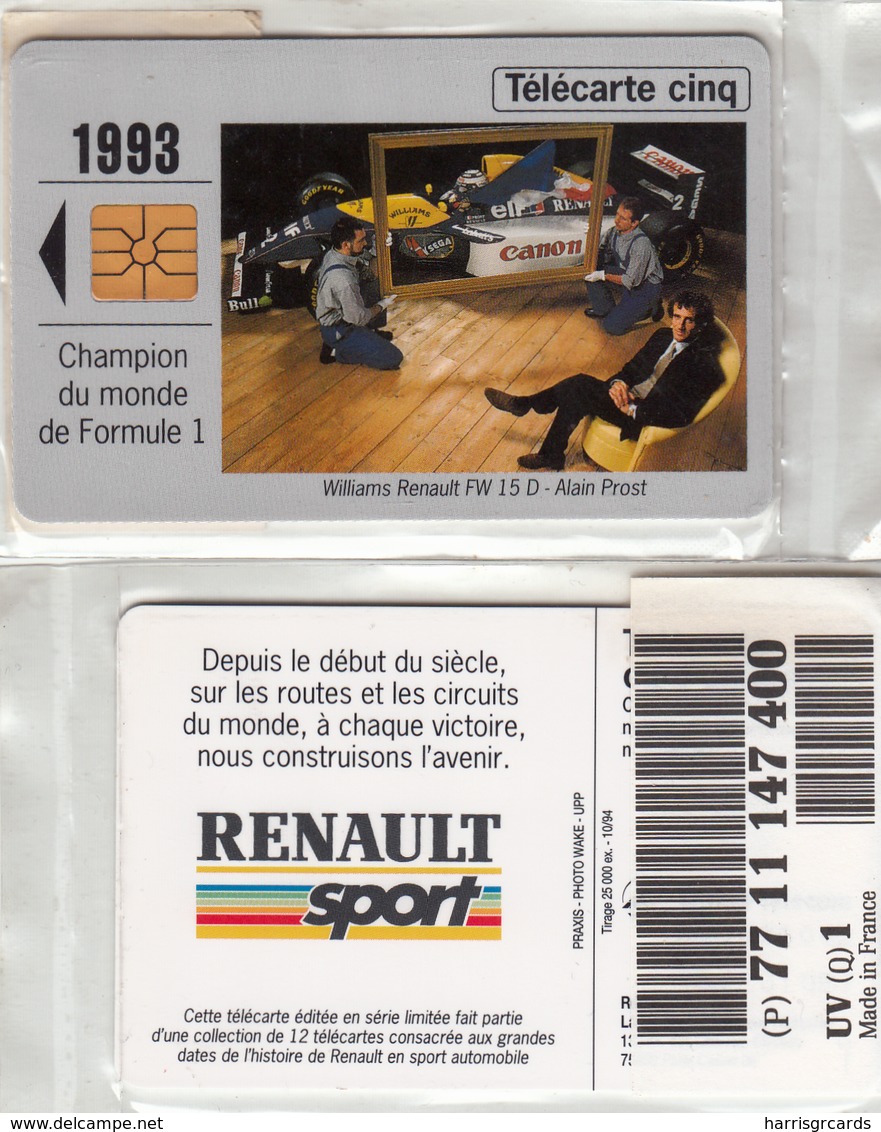 FRANCE - Renault 1993, 5U ,tirage 25.000, 10/94, Mint - Privat