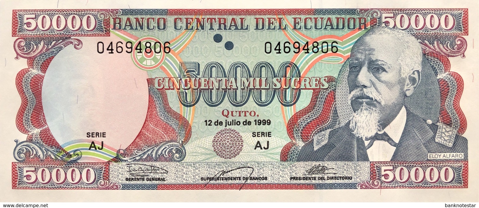 Ecuador 50.000 Sucres, P-130d (12.7.1999) - UNC - Ecuador