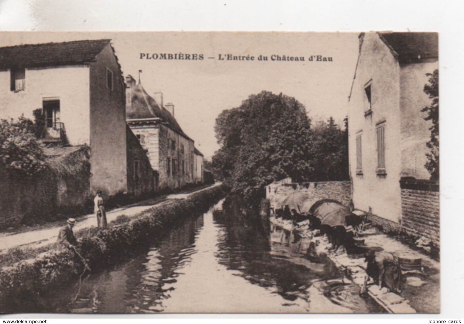 Cpa.21.Dijon.Plombières .L'Entrée Du Château D'Eau.animé Lavandières.1922 - Dijon