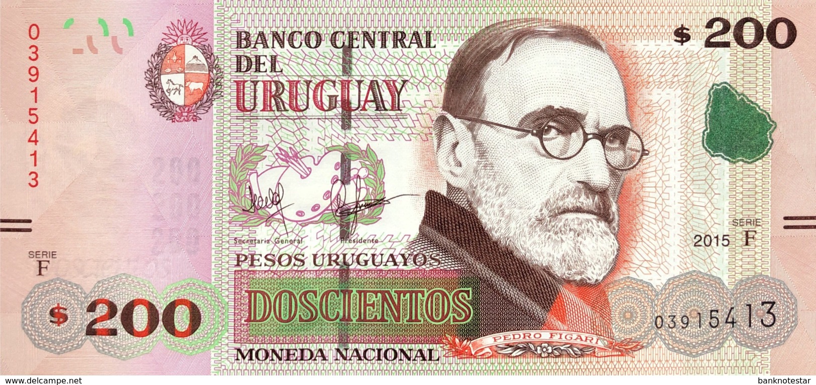 Uruguay 200 Pesos Uruguayos, P-96 (2015) - UNC - Uruguay