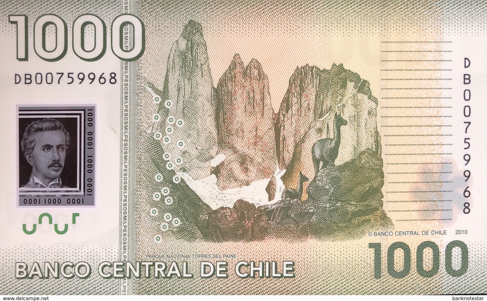 Chile 1.000 Pesos, P-161a (2010) - UNC - Chili