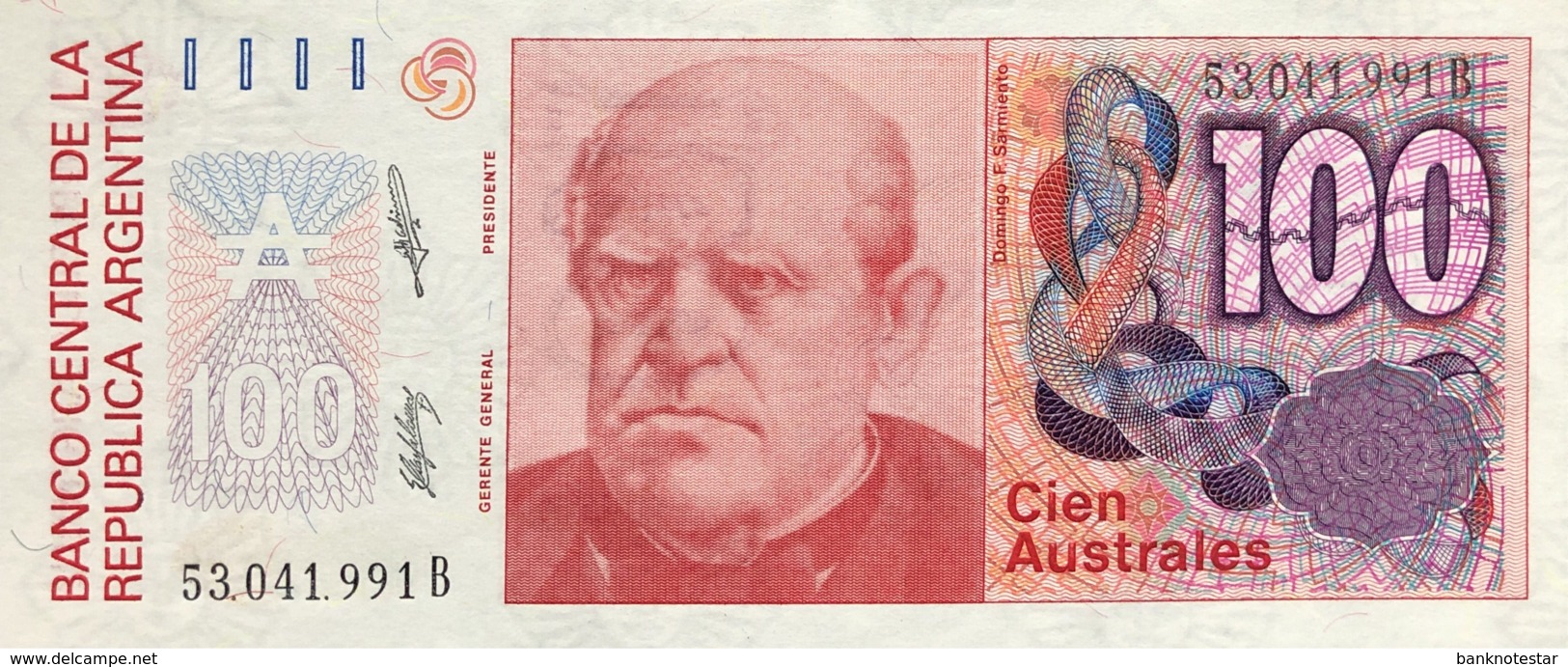 Argentina 100 Australes, P-327b - UNC - Serie B - Argentinien