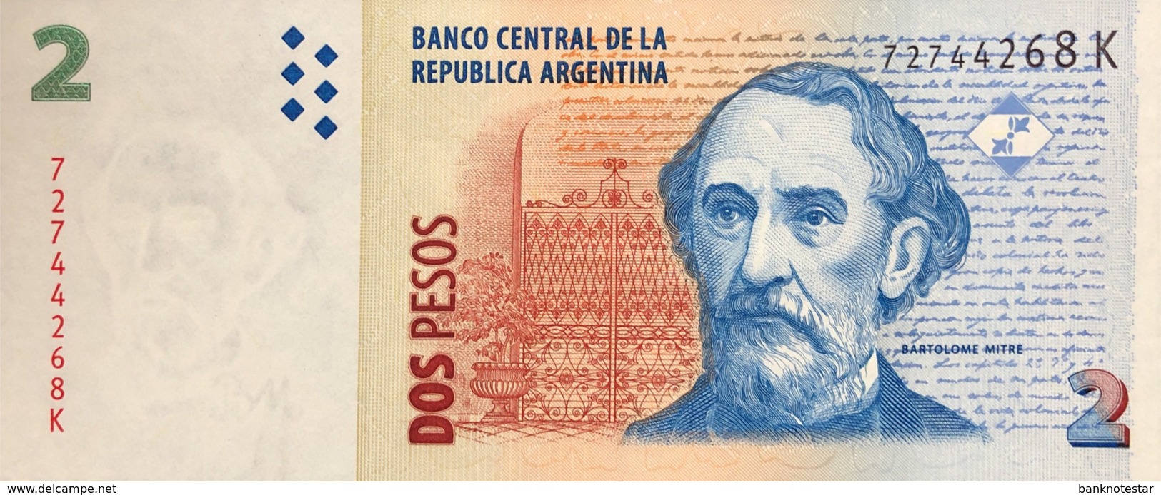 Argentina 2 Pesos, P-352 (2002) - UNC - Serie K - Argentinien