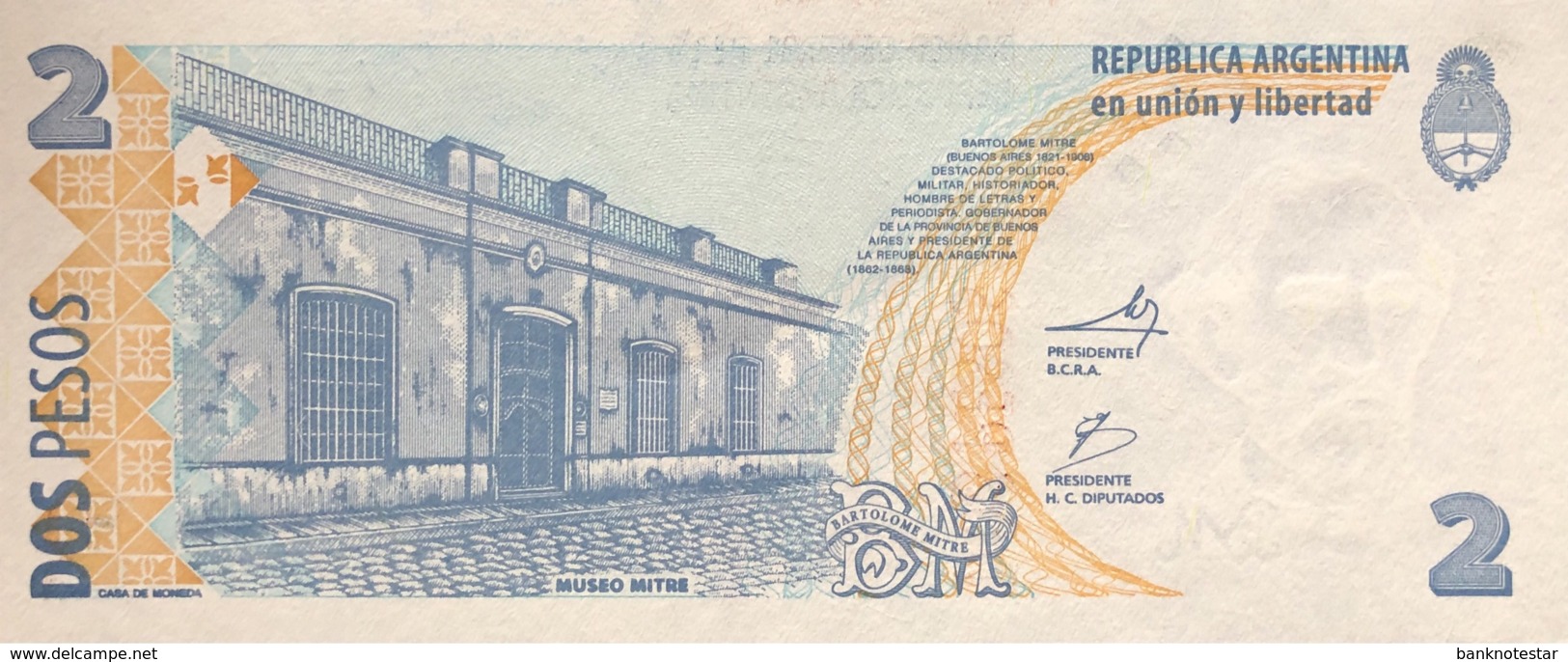 Argentina 2 Pesos, P-352 (2002) - UNC - Serie K - Argentina